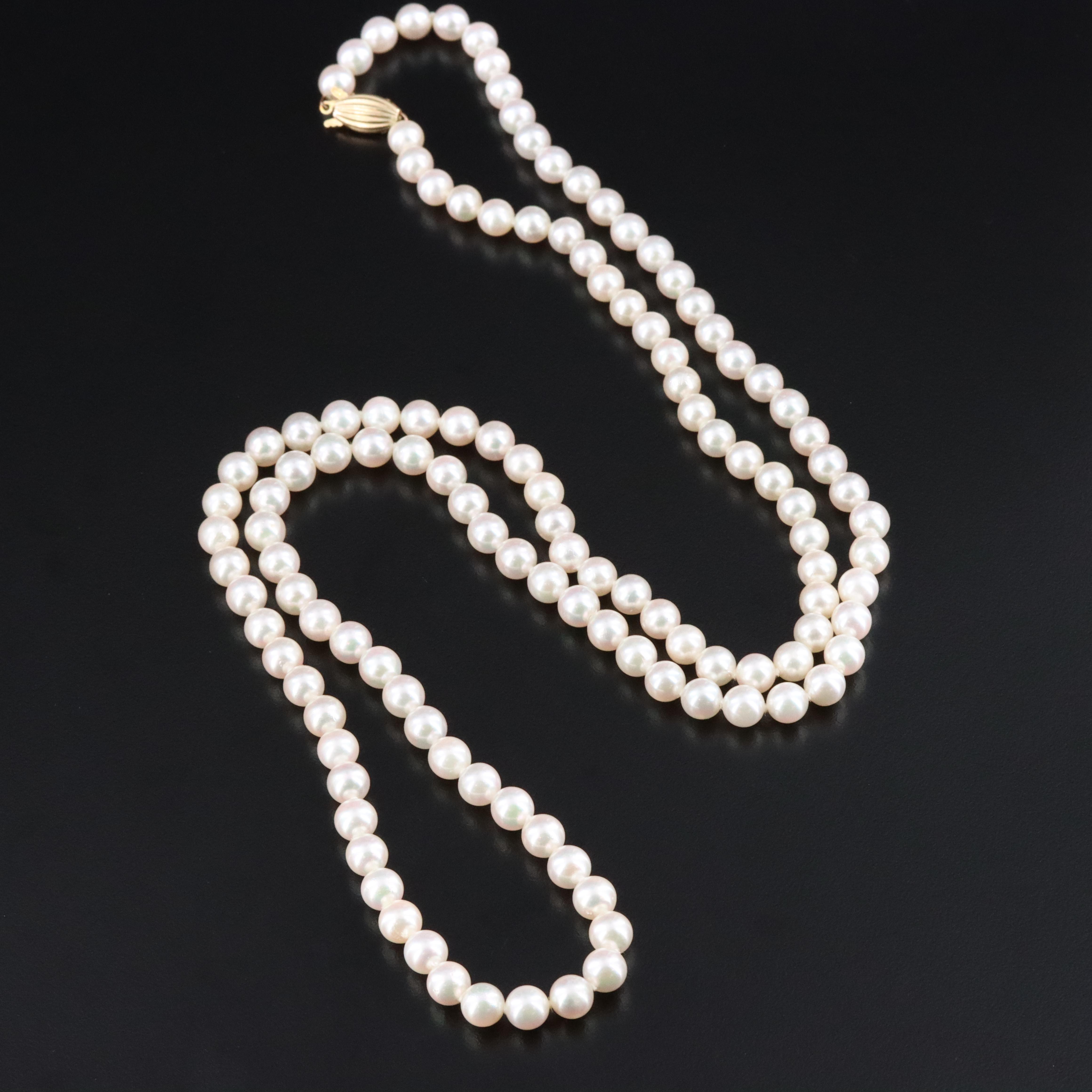 Blue Lagoon Pearl Necklace by Mikimoto with 14K Clasp