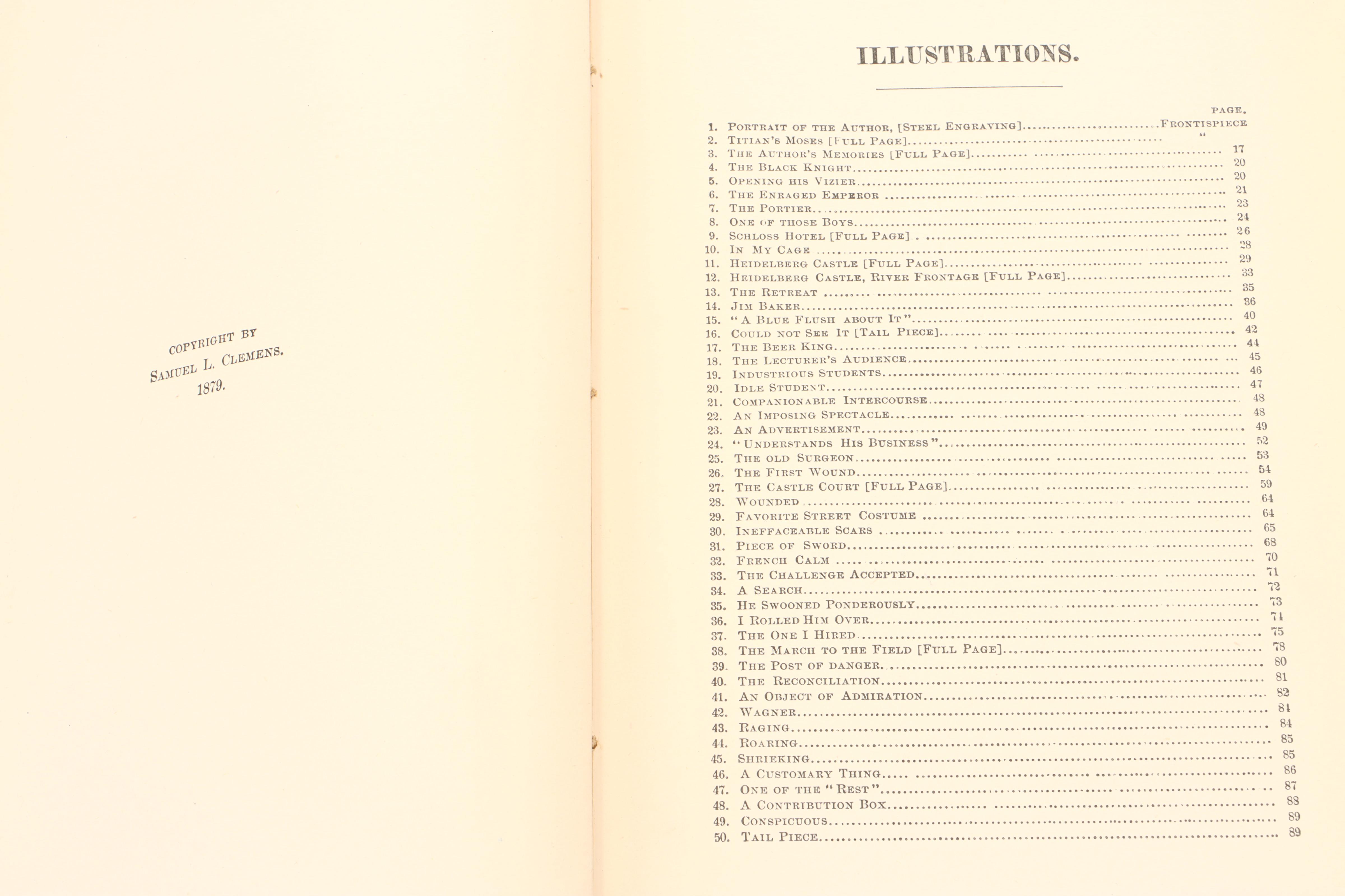 First Edition, Second State "A Tramp Abroad" by Mark Twain, 1880