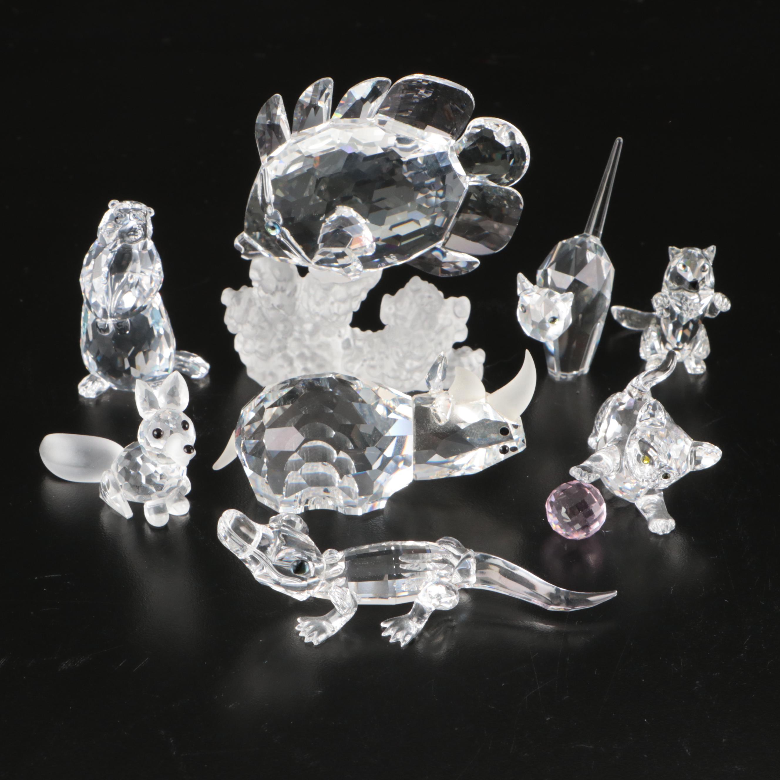 Swarovski Crystal Cat, Fox, and Other Animal Figurines
