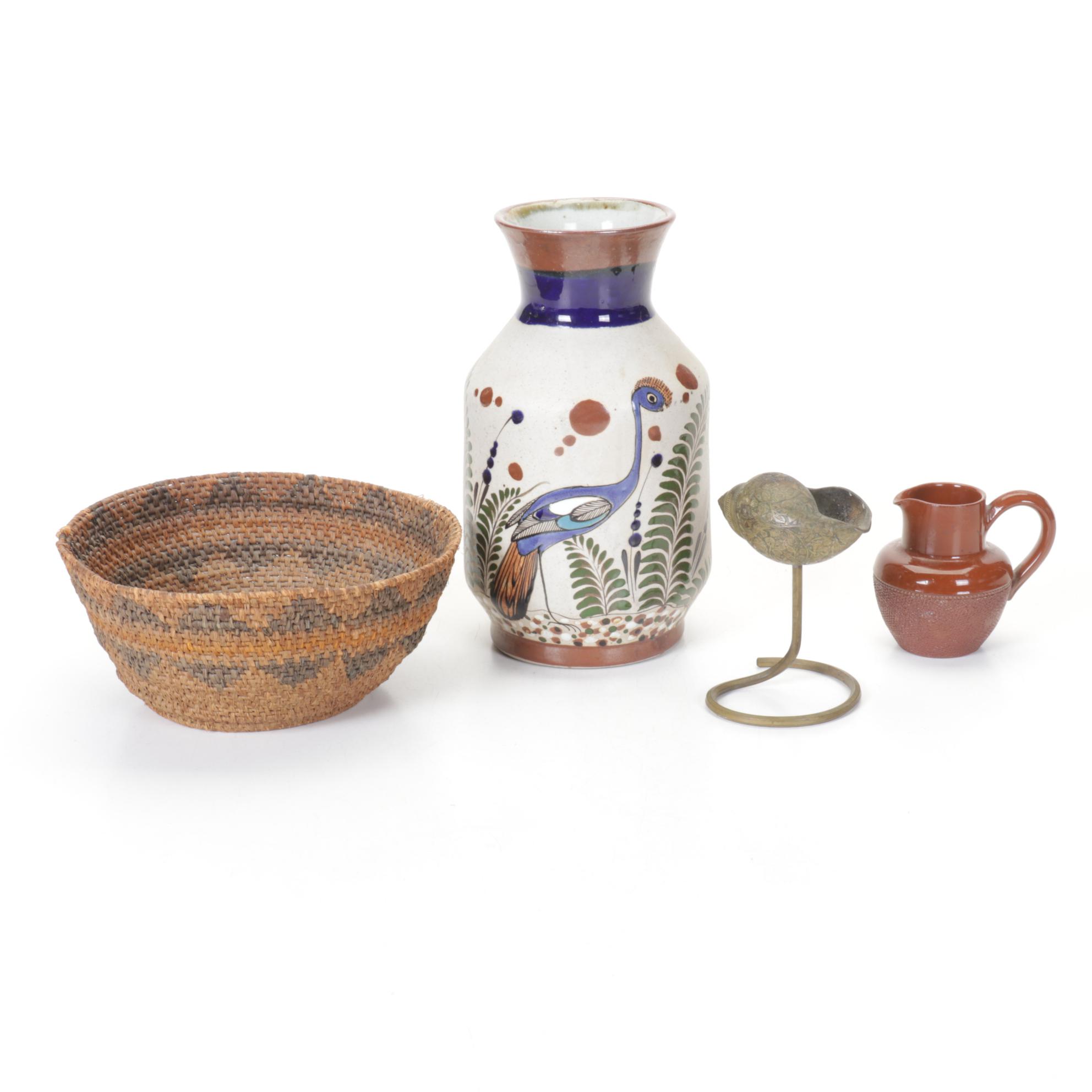 Mateos Tonalá Stoneware Vase with Lovatt Langley Redware Pitcher and More