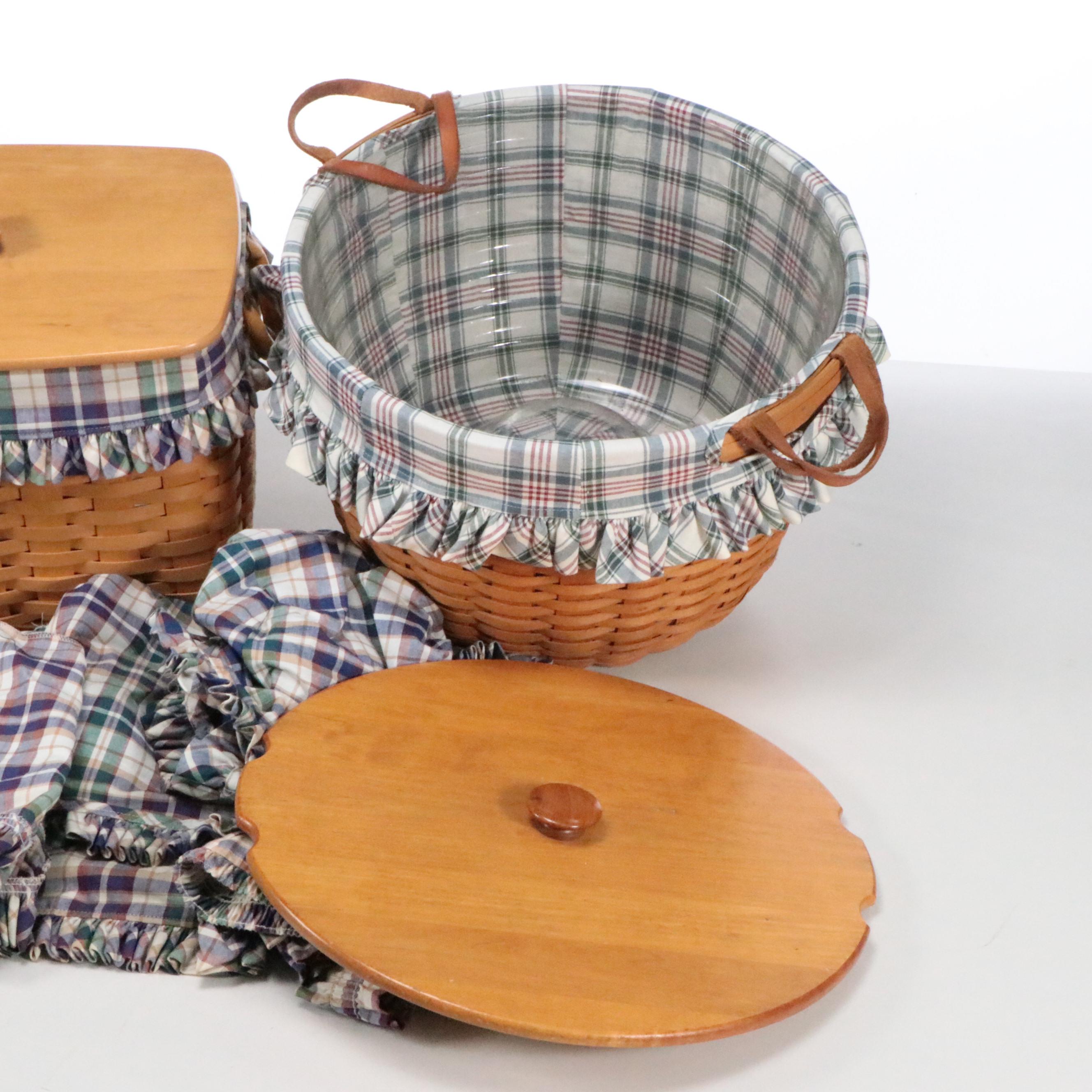 Longaberger Woven Maple Baskets with Liners