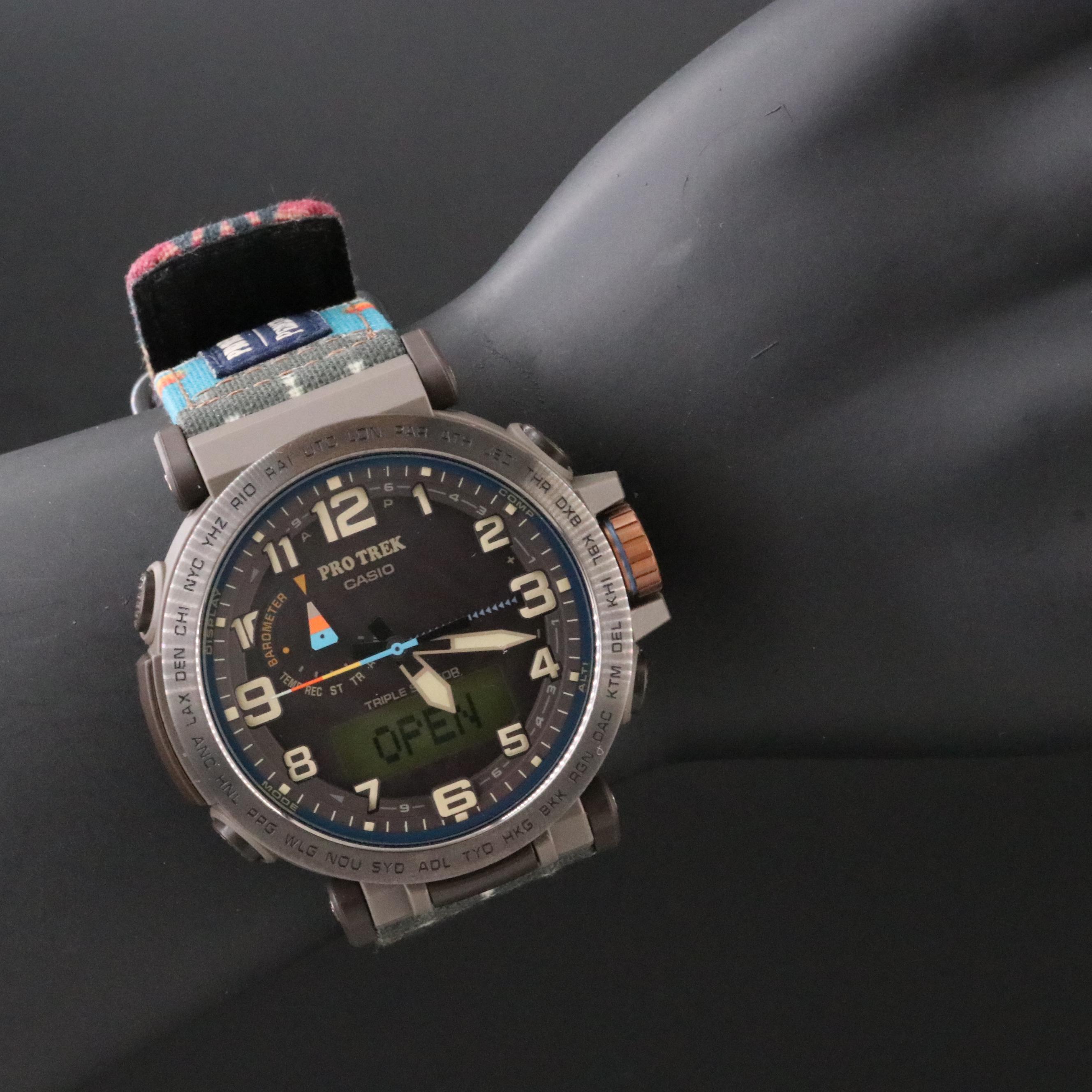 Casio Pro Trek Pendleton PRG-601PE 51mm Resin & Steel Solar Quartz Watch