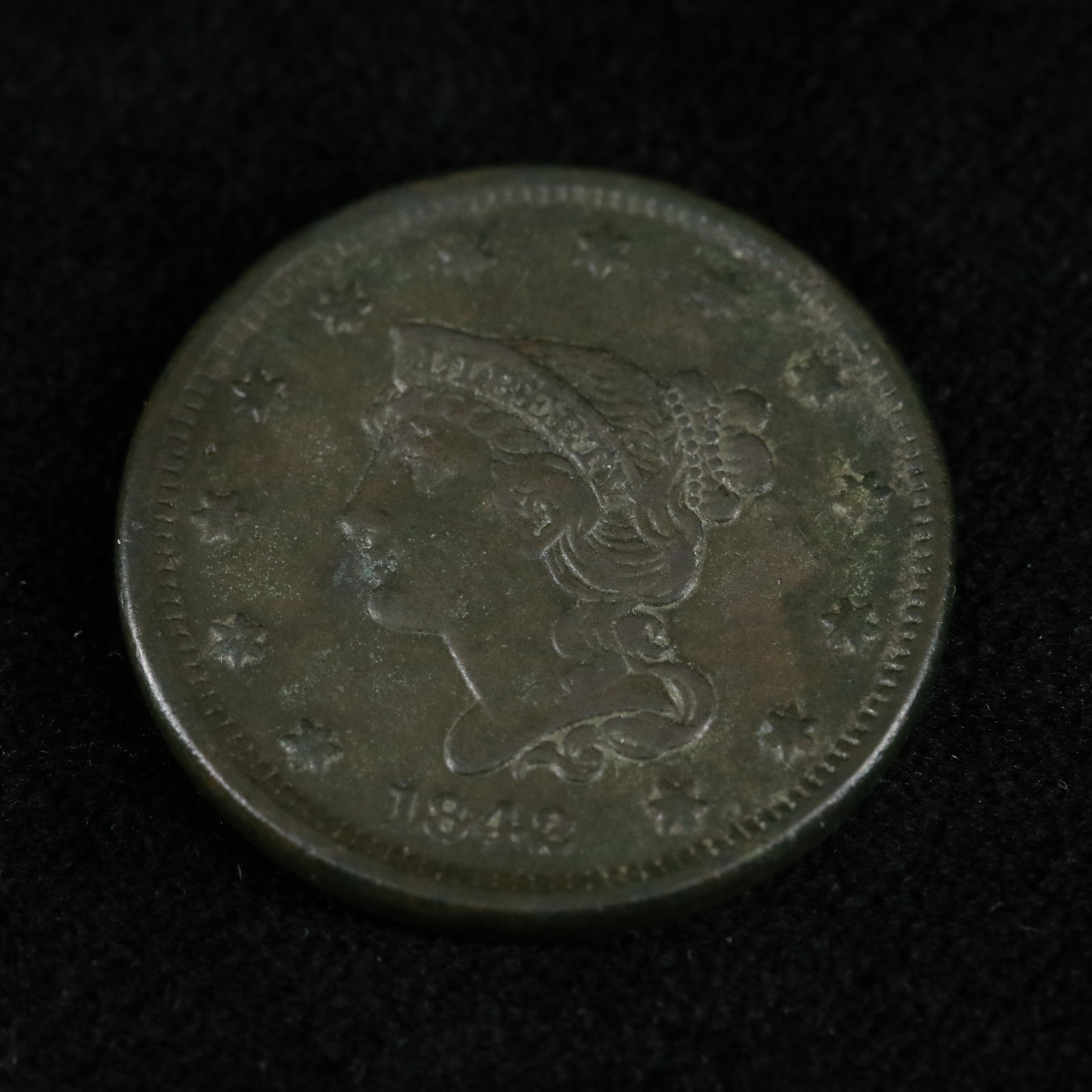 1842 Small Date Braided Hair Large Cent