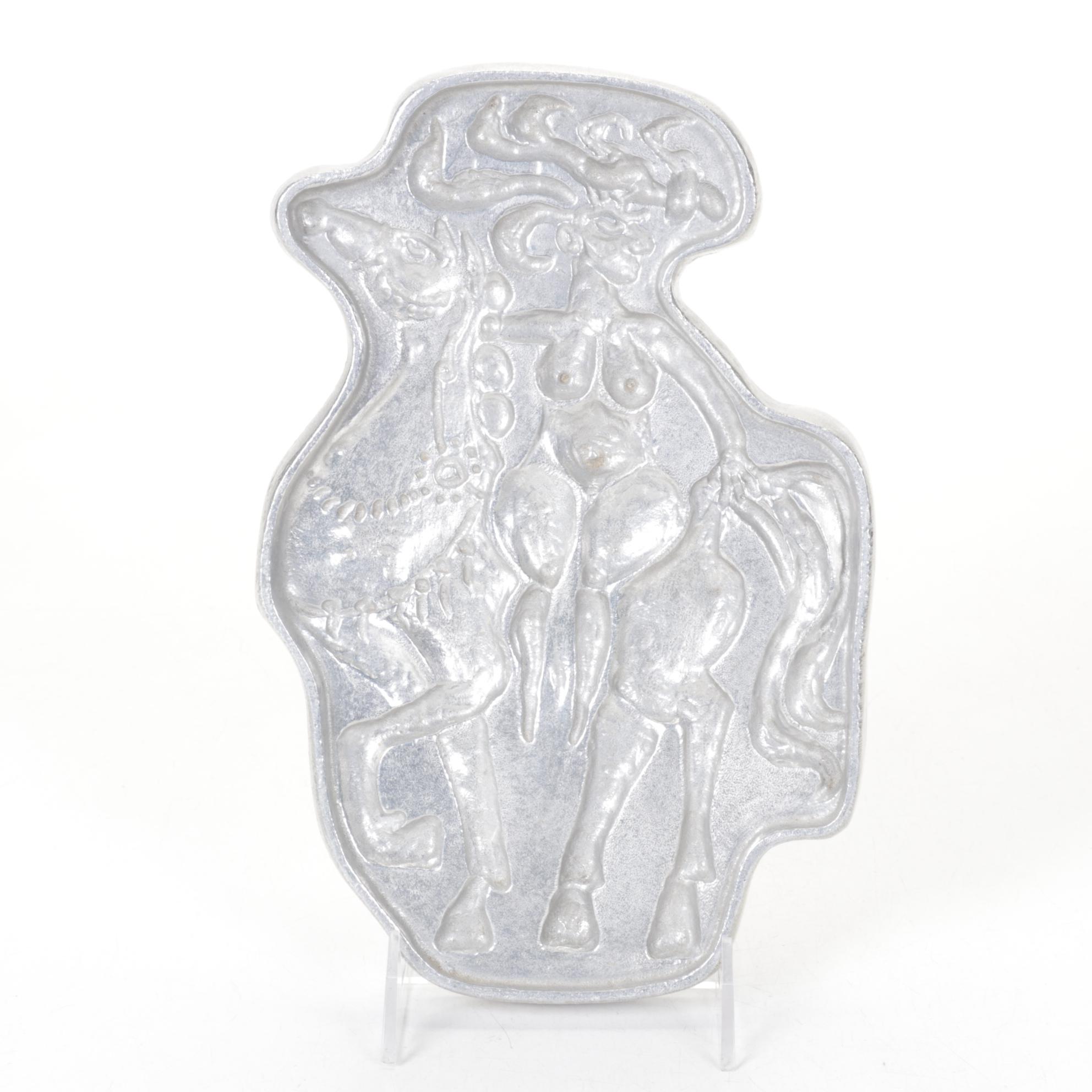 Don Drumm Cast Aluminum Wall-Hanging Sculpture "Lady Godiva", 1974