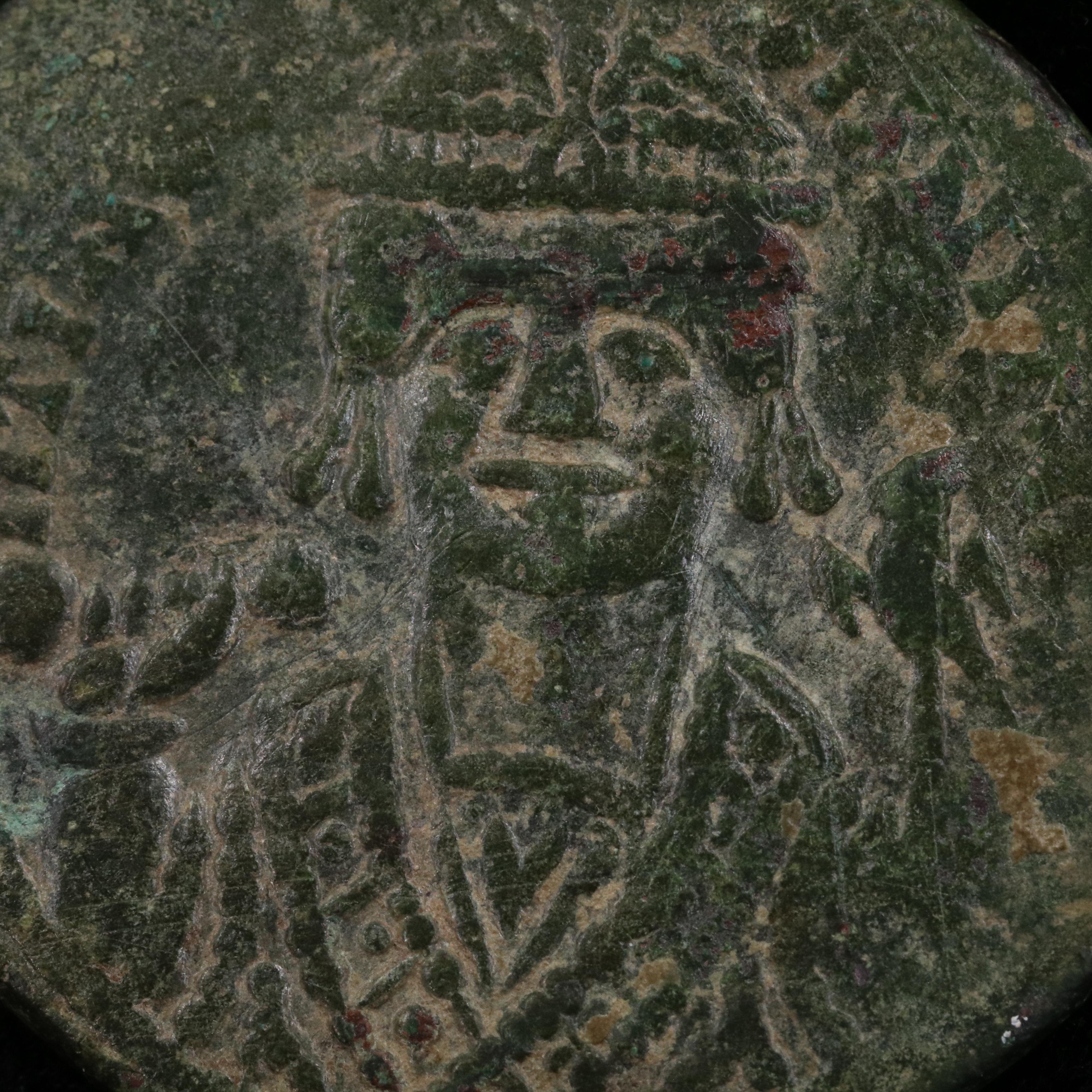 Ancient Byzantine Æ Follis Coin of Maurice Tiberius, ca. 586 A.D.