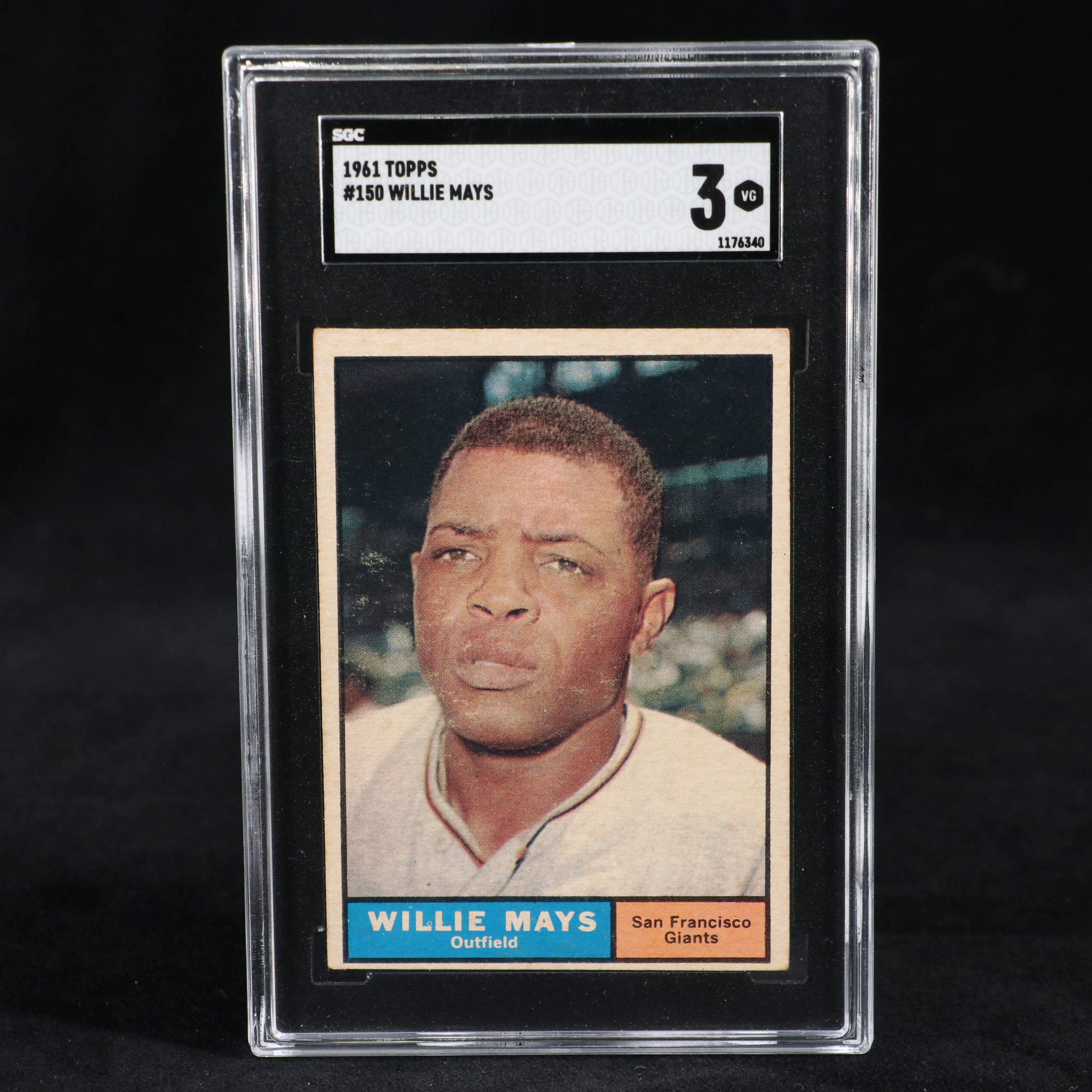1961 Topps Willie Mays San Francisco Giants Baseball Card Graded SGC 3