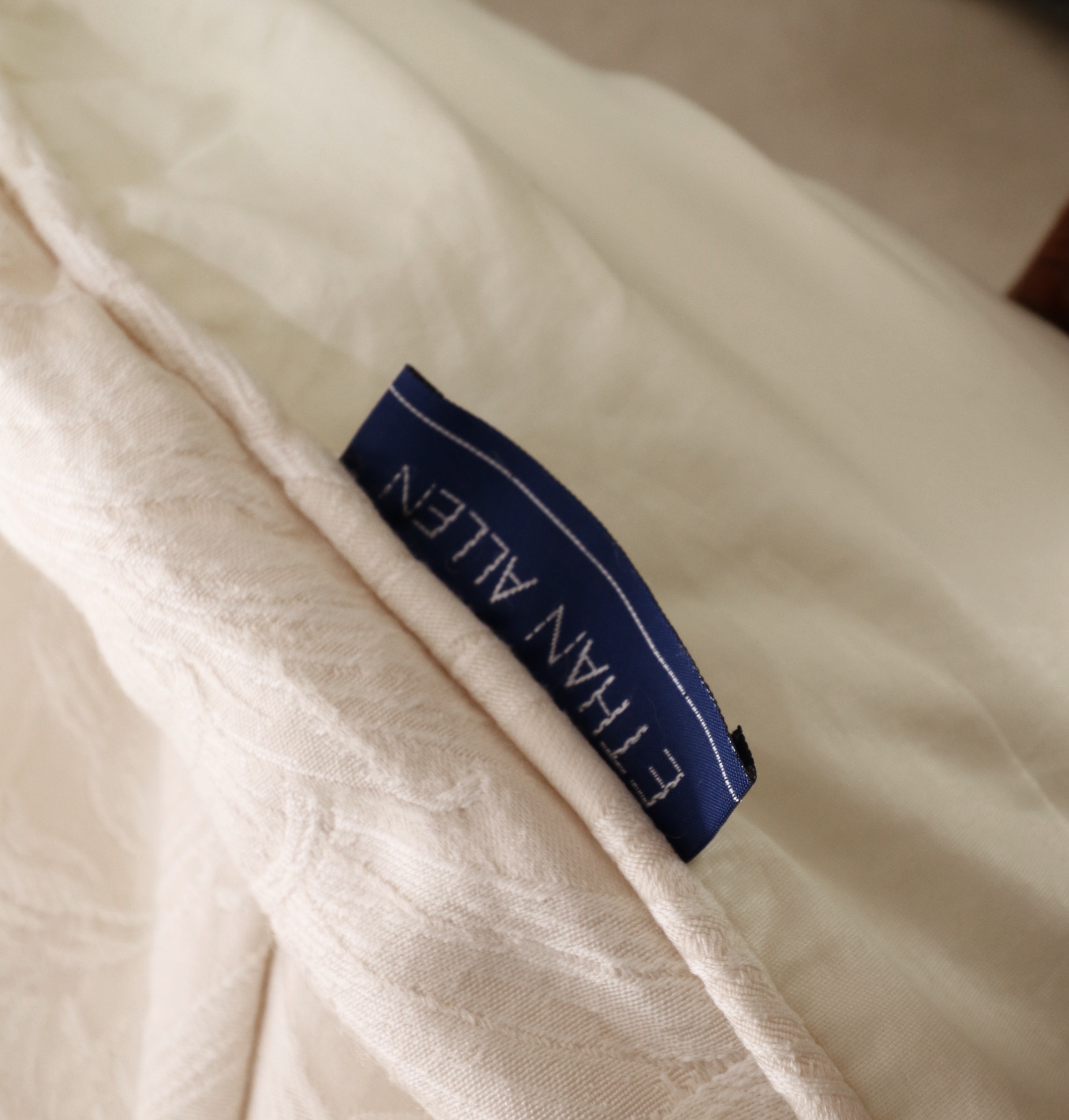 Ethan Allen Four-Poster Mahogany Queen Bed and Ethan Allen Bedding