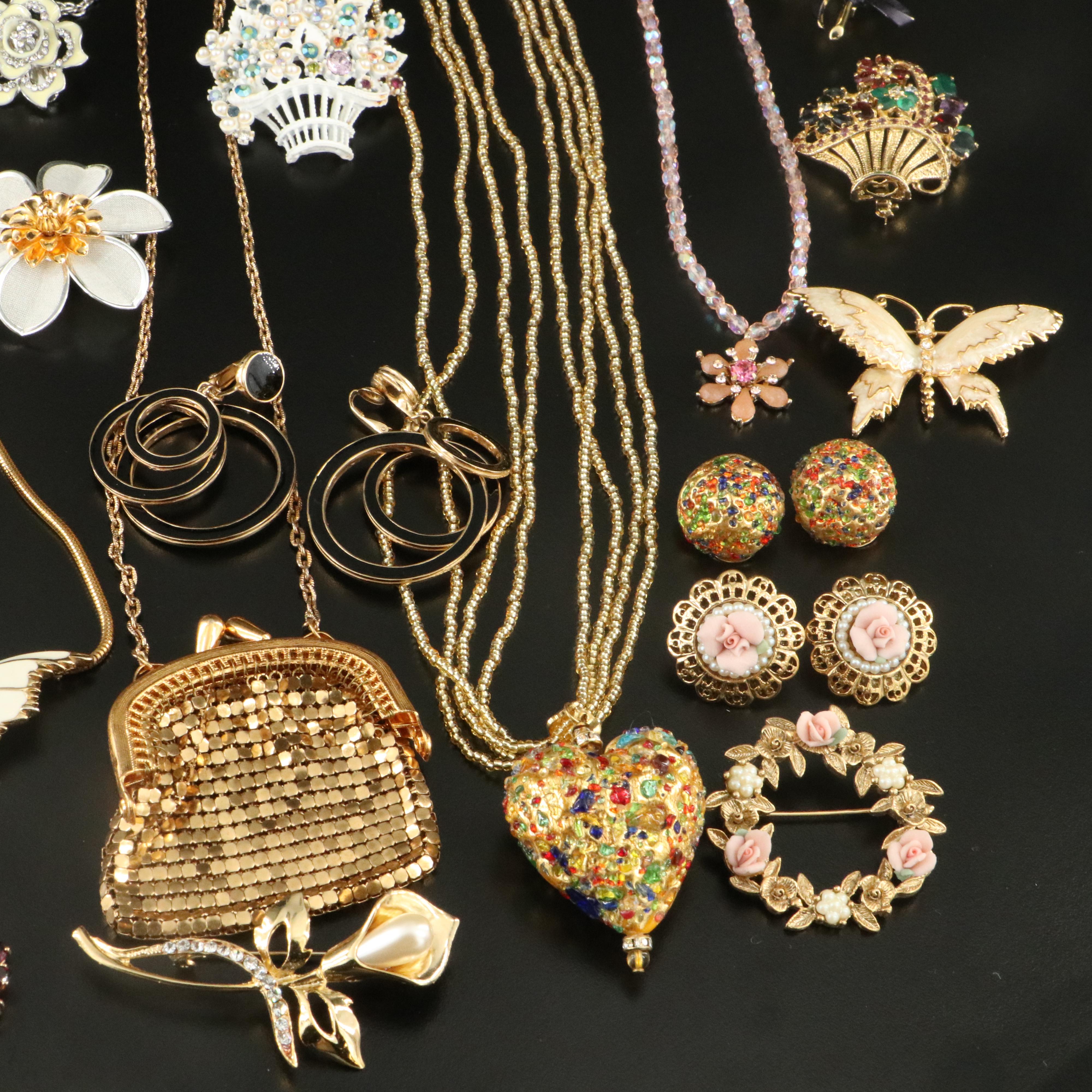 Vintage Floral Costume Jewelry Assortment