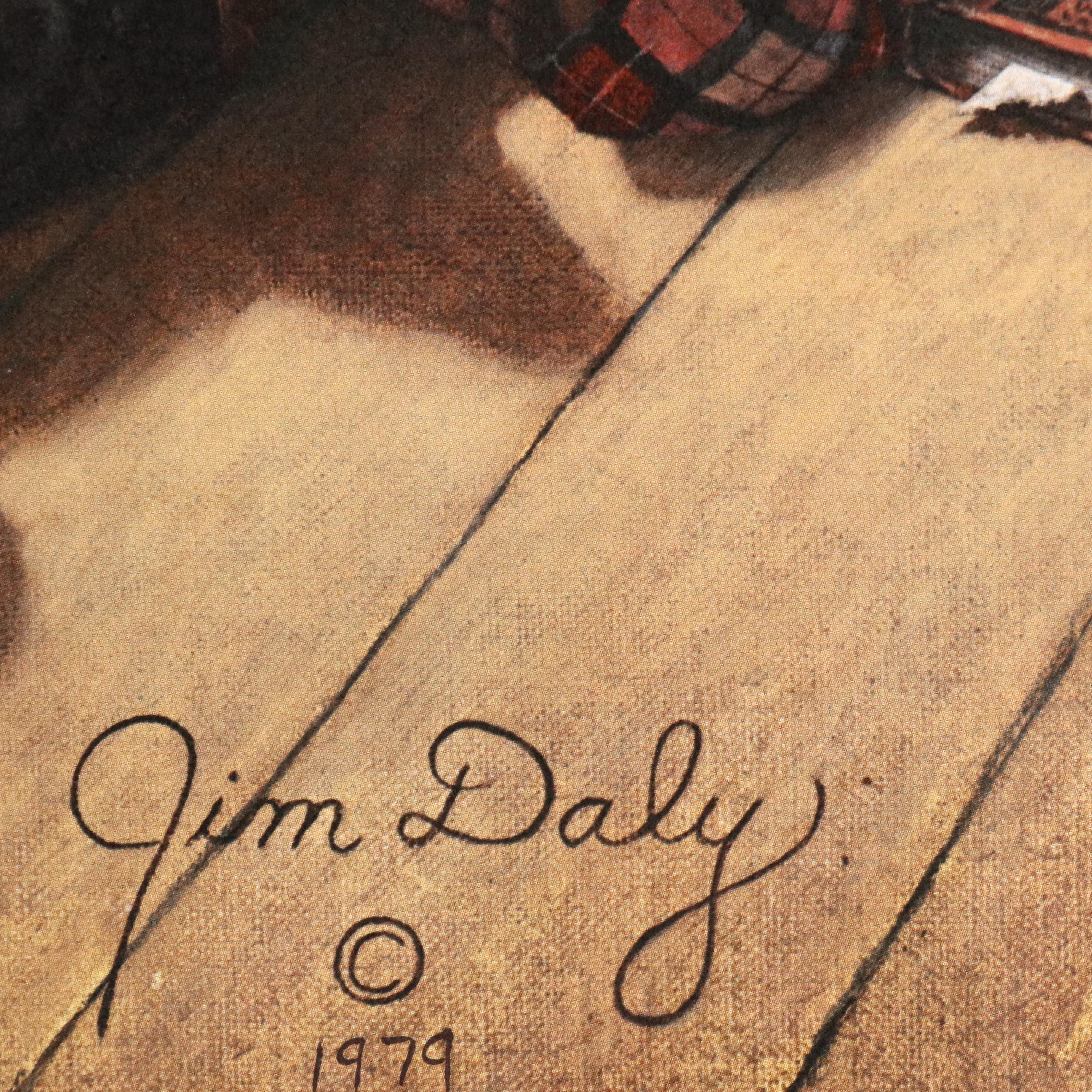 Pair of Jim Daly Offset Lithographs "Favorite Reader" and "In the Dog House"