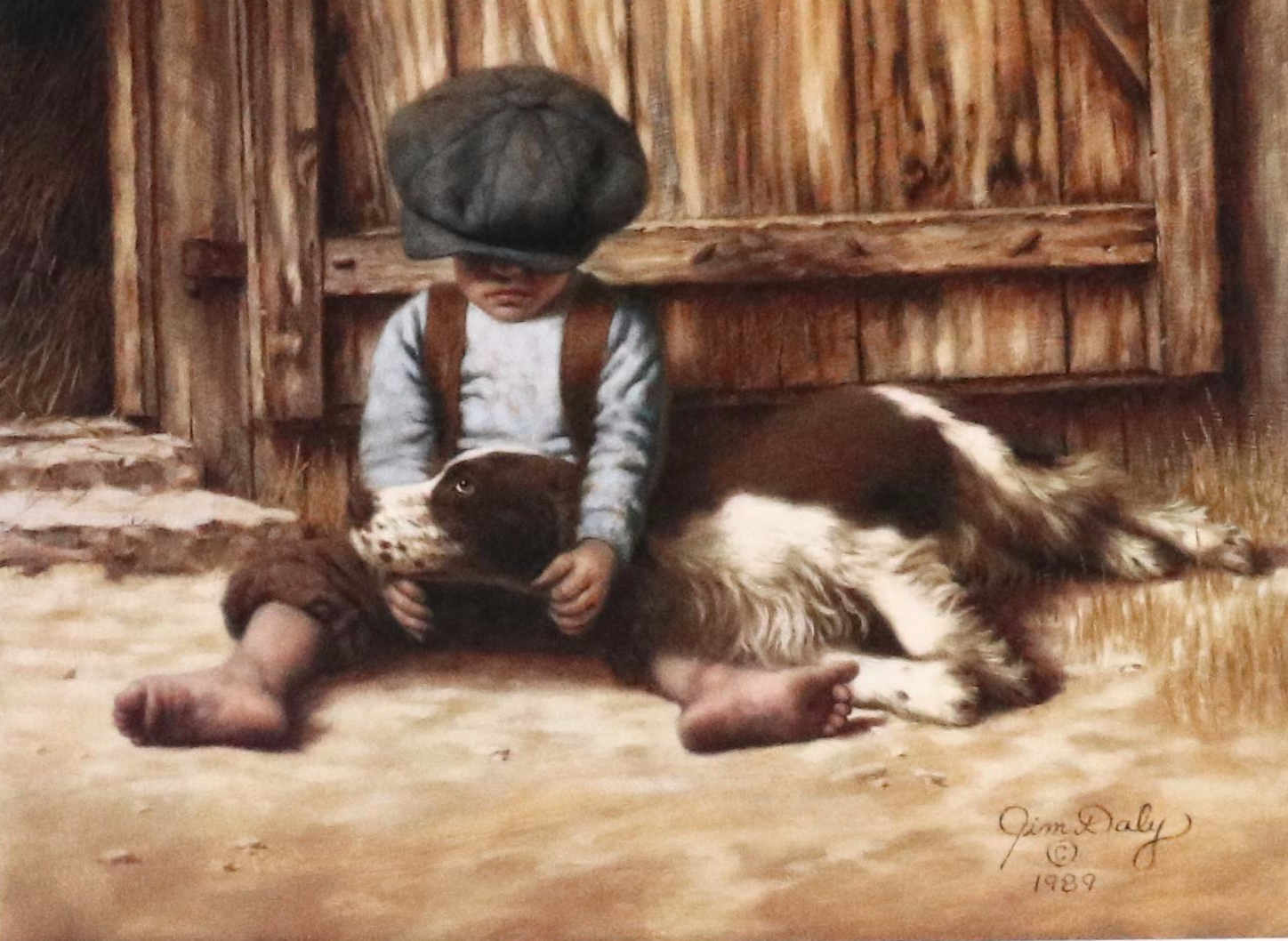Pair of Jim Daly Offset Lithographs "Favorite Reader" and "In the Dog House"