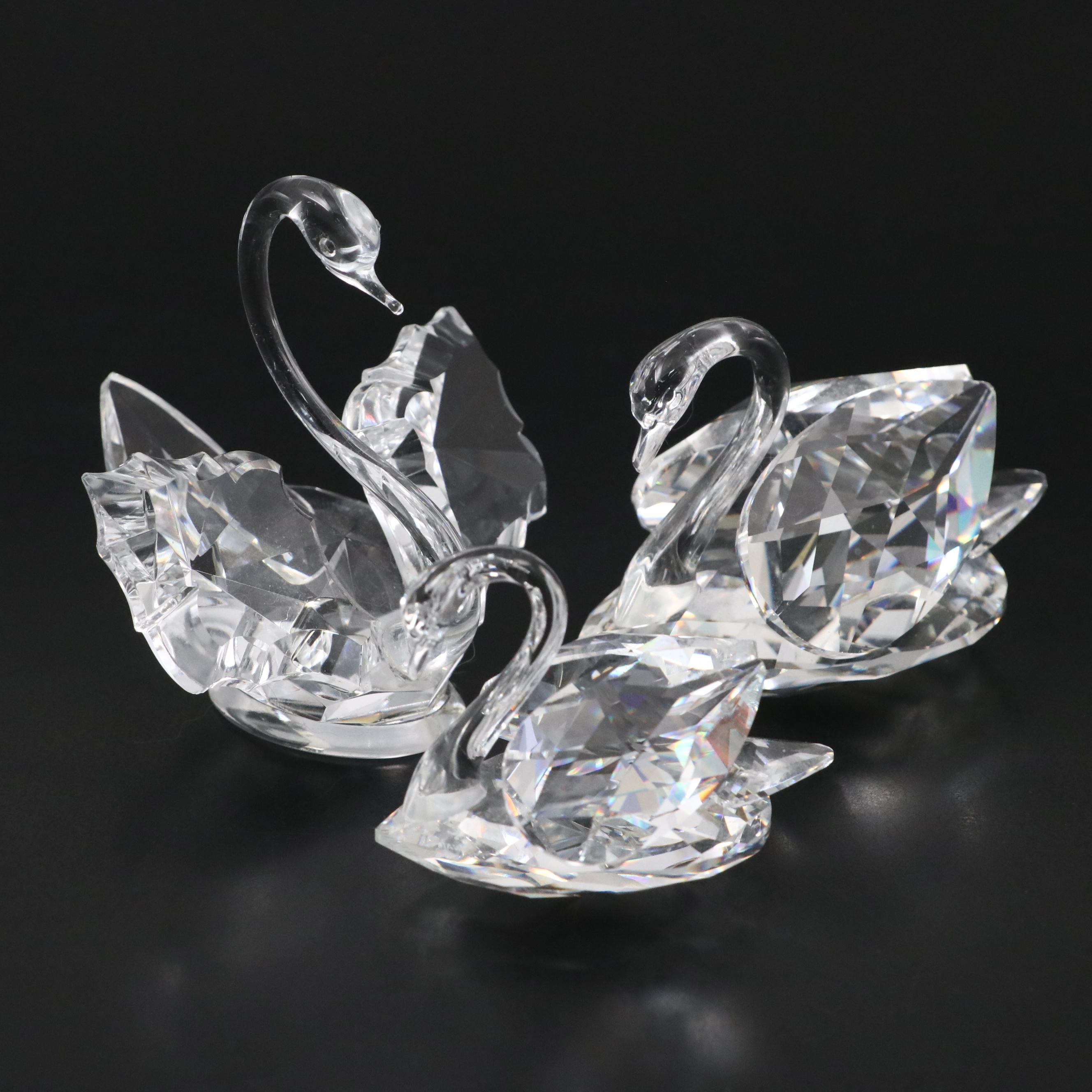 Swarovski Crystal Swan Figurines
