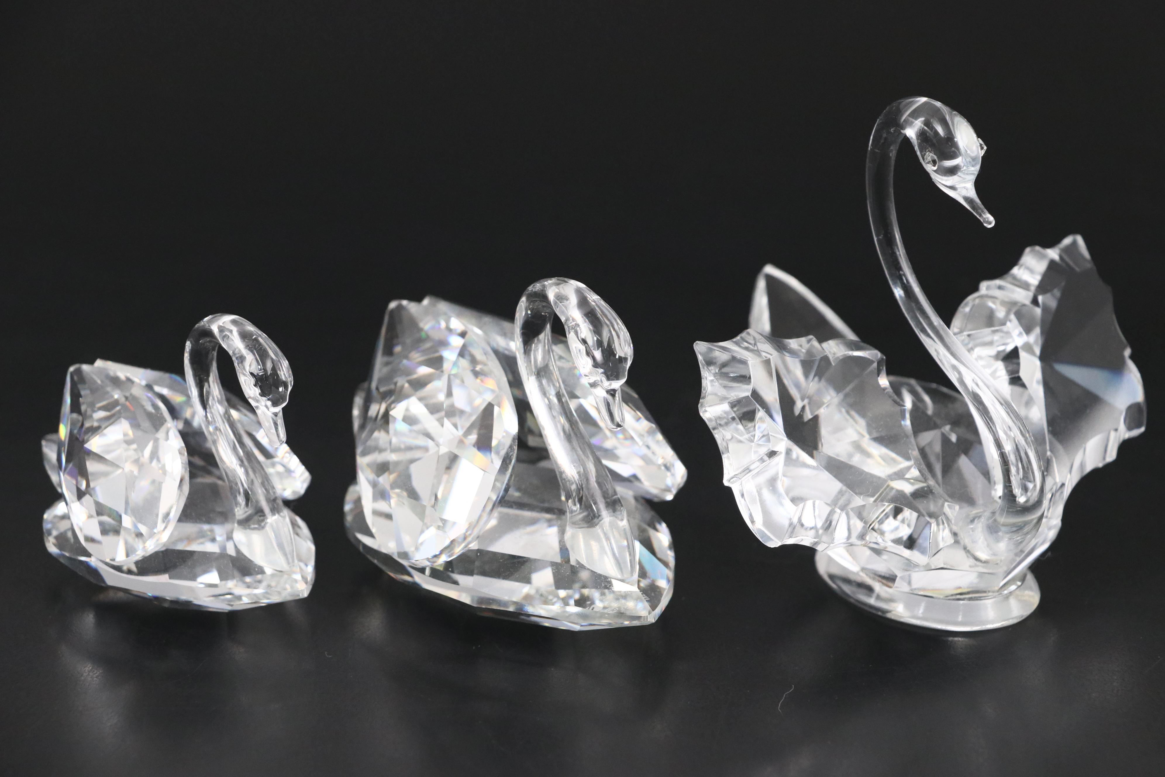 Swarovski Crystal Swan Figurines