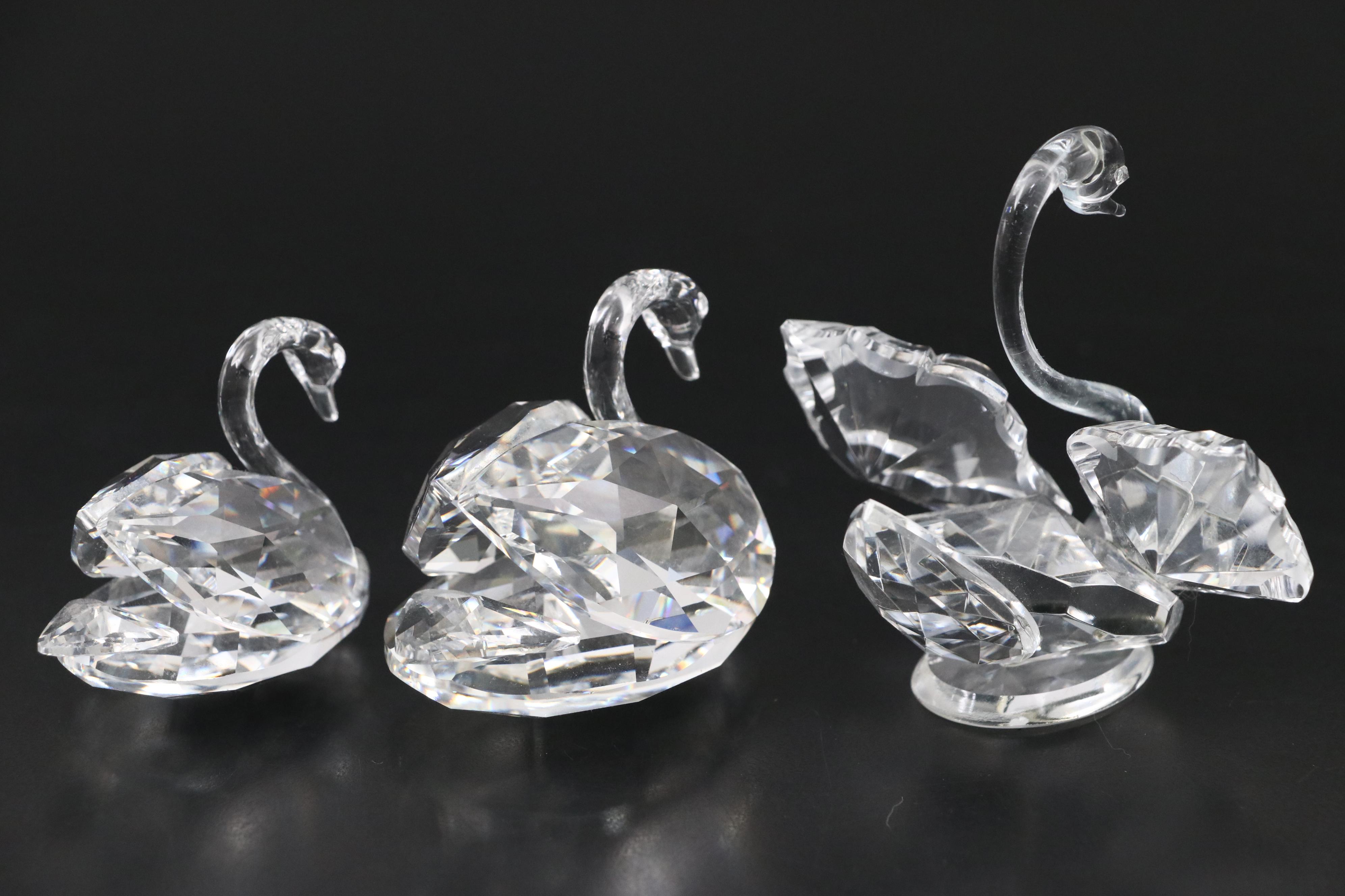 Swarovski Crystal Swan Figurines
