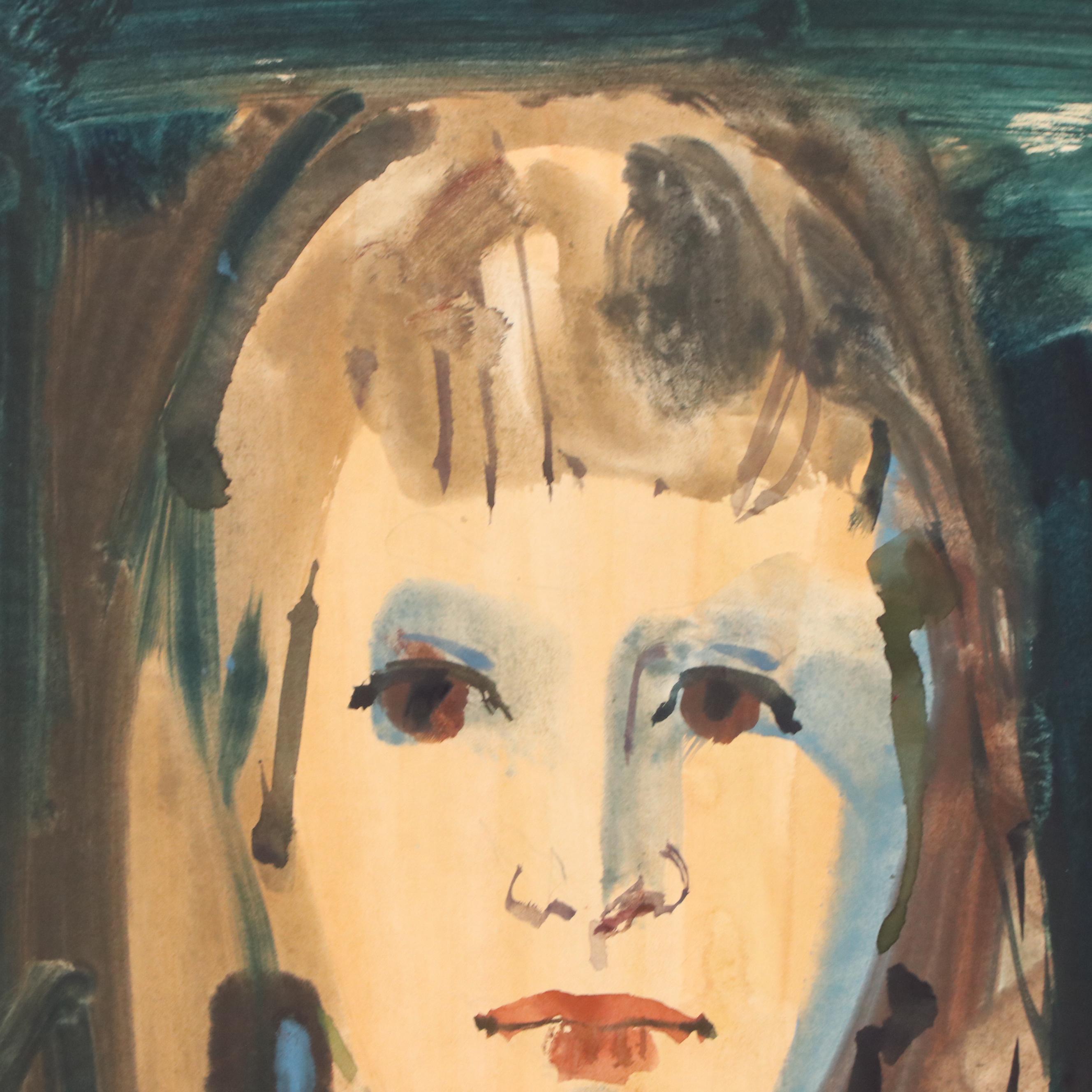 Jack Meanwell Portrait Watercolor Painting, Circa 1978