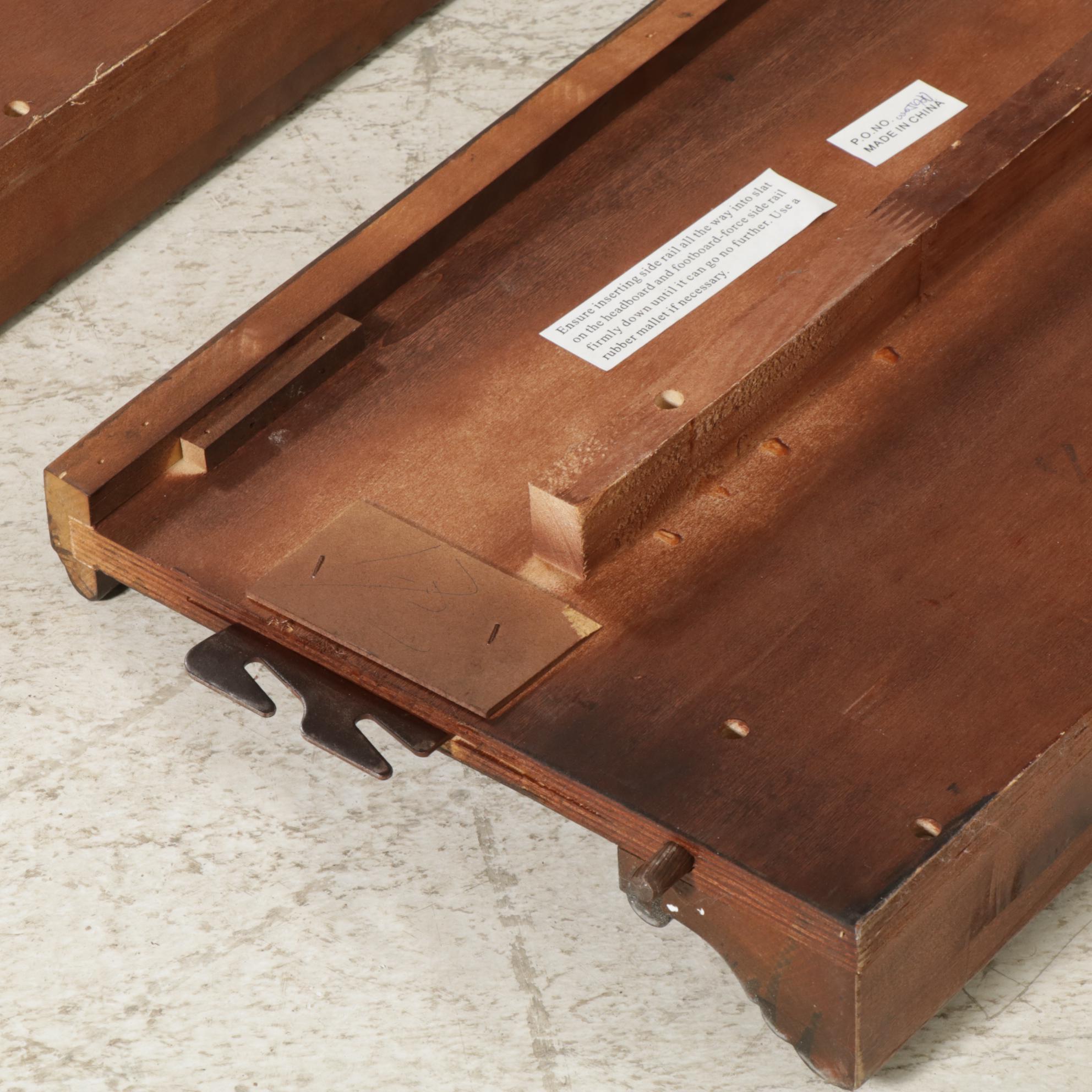 Carved Mahogany King Size Sleigh Bed Frame