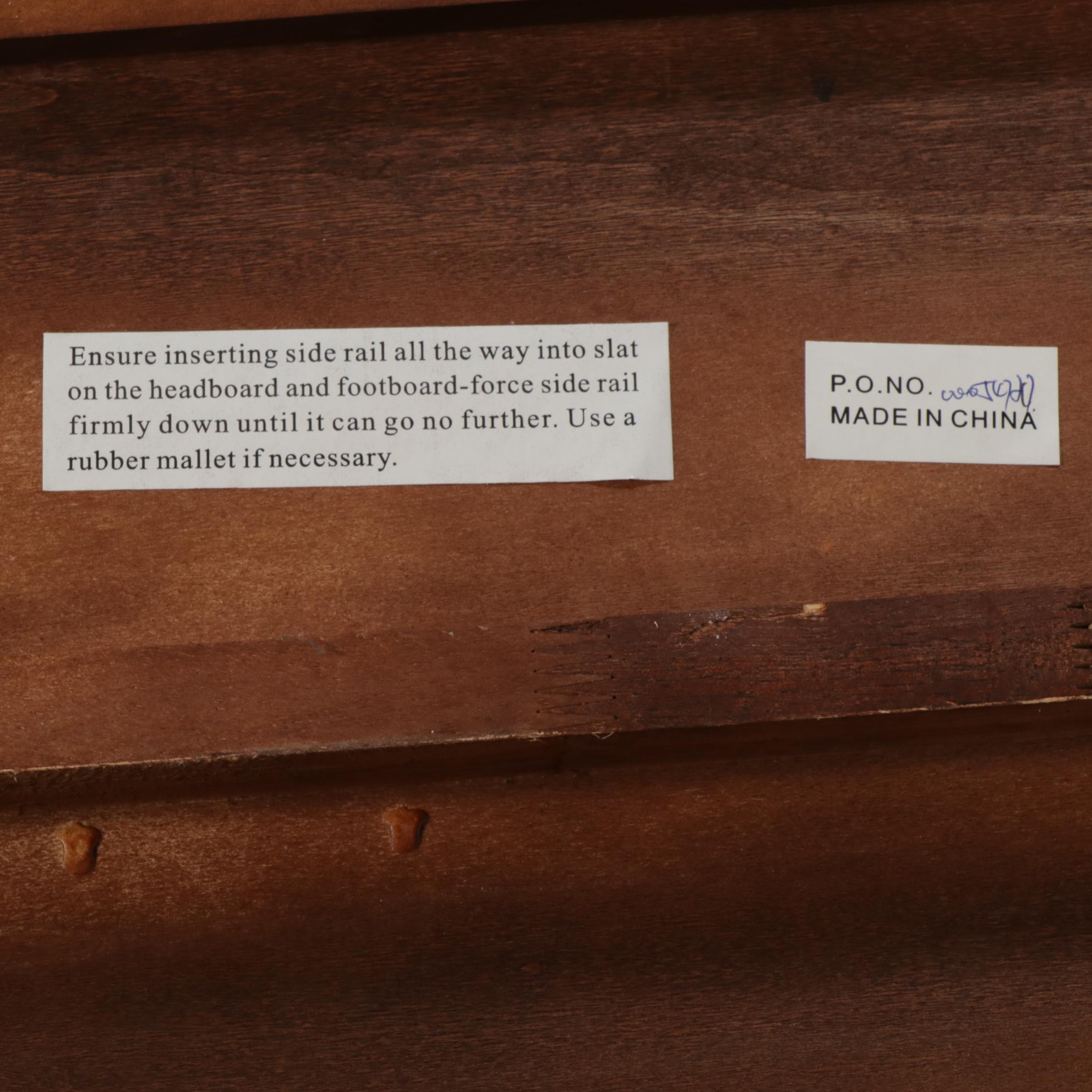 Carved Mahogany King Size Sleigh Bed Frame