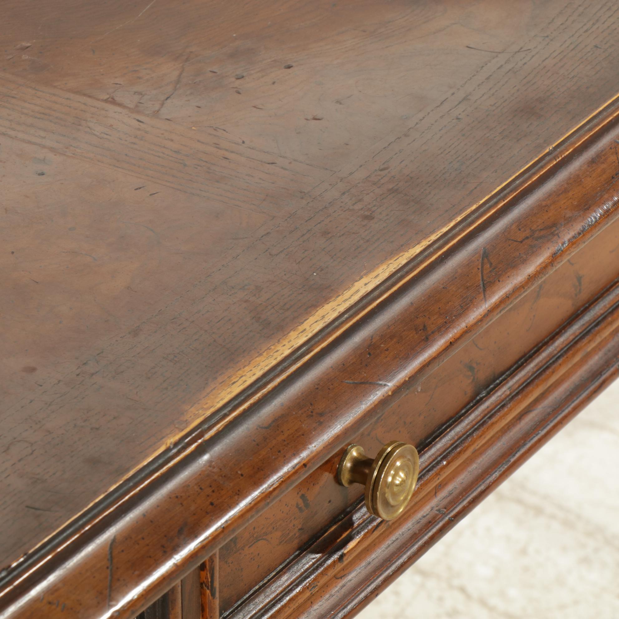 Henredon French Provincial Style Walnut Writing Desk, Mid to Late 20th Century