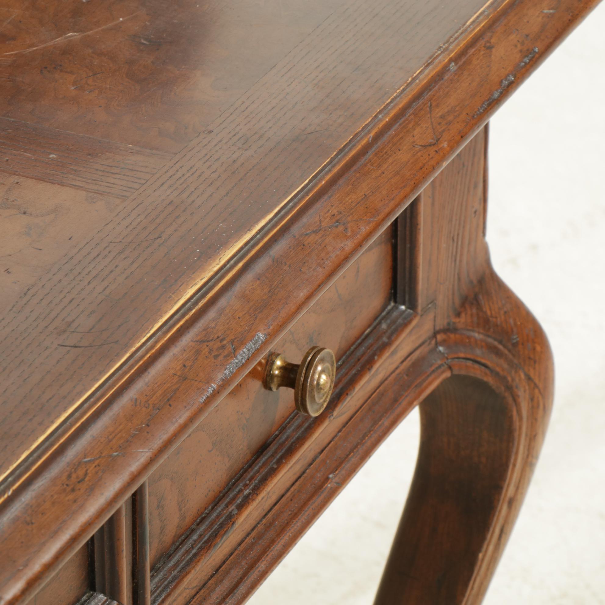 Henredon French Provincial Style Walnut Writing Desk, Mid to Late 20th Century