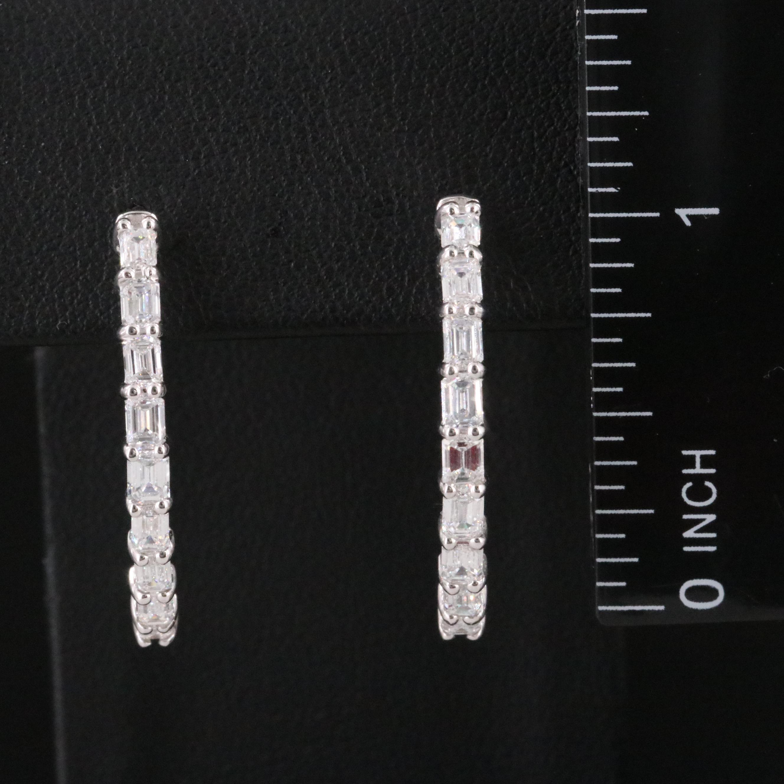 14K 3.21 CTW Lab Grown Diamond Inside-Out Hoop Earrings