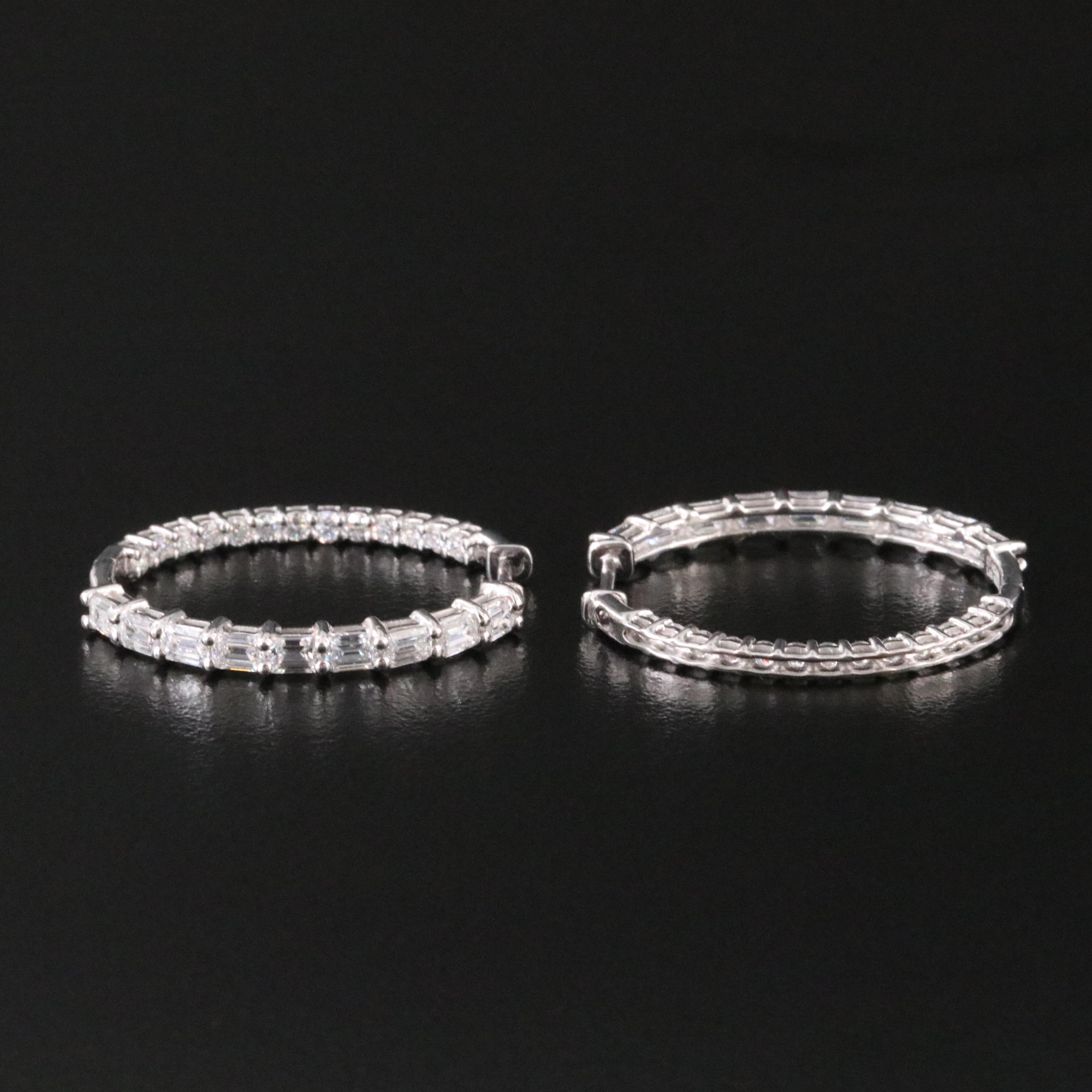 14K 3.21 CTW Lab Grown Diamond Inside-Out Hoop Earrings