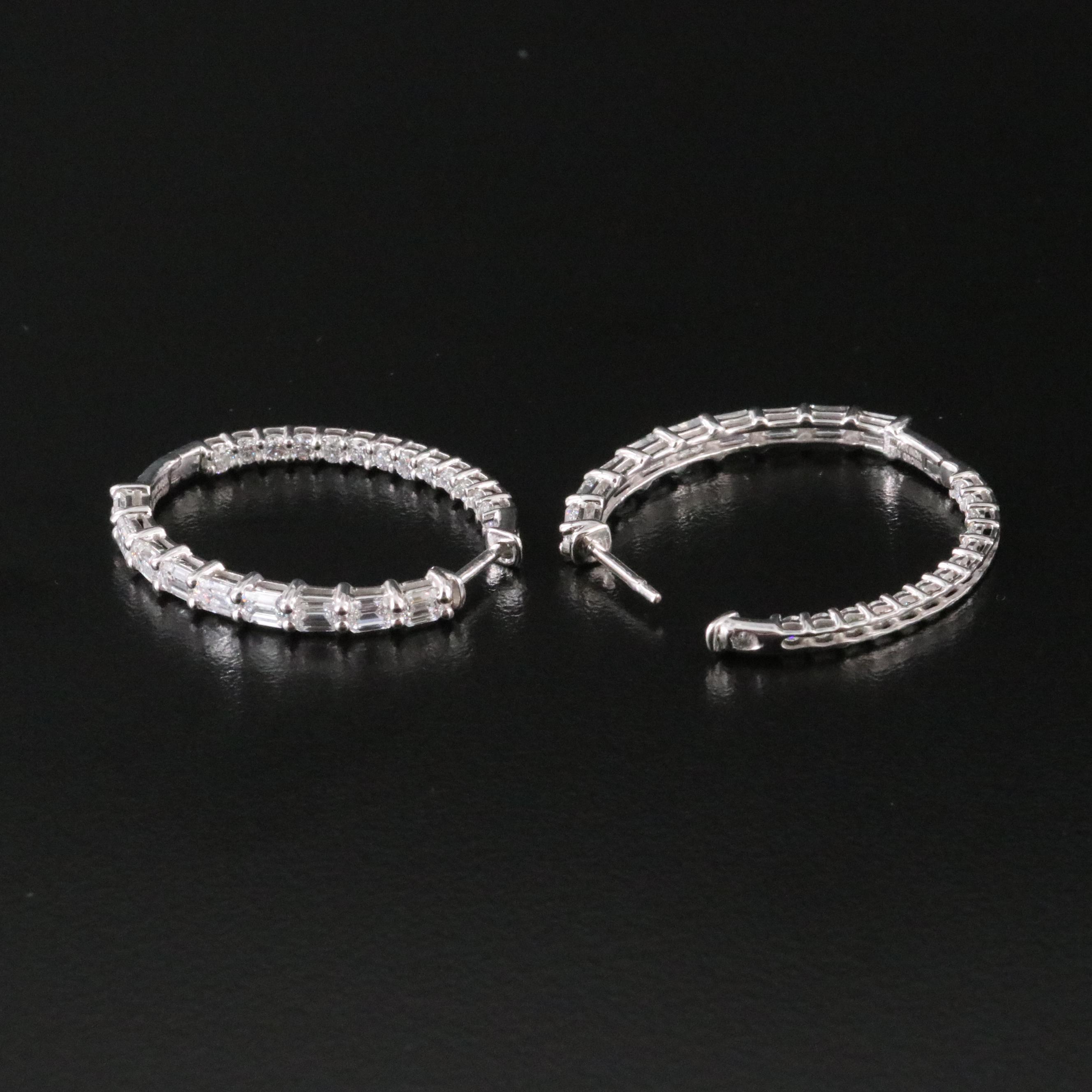 14K 3.21 CTW Lab Grown Diamond Inside-Out Hoop Earrings