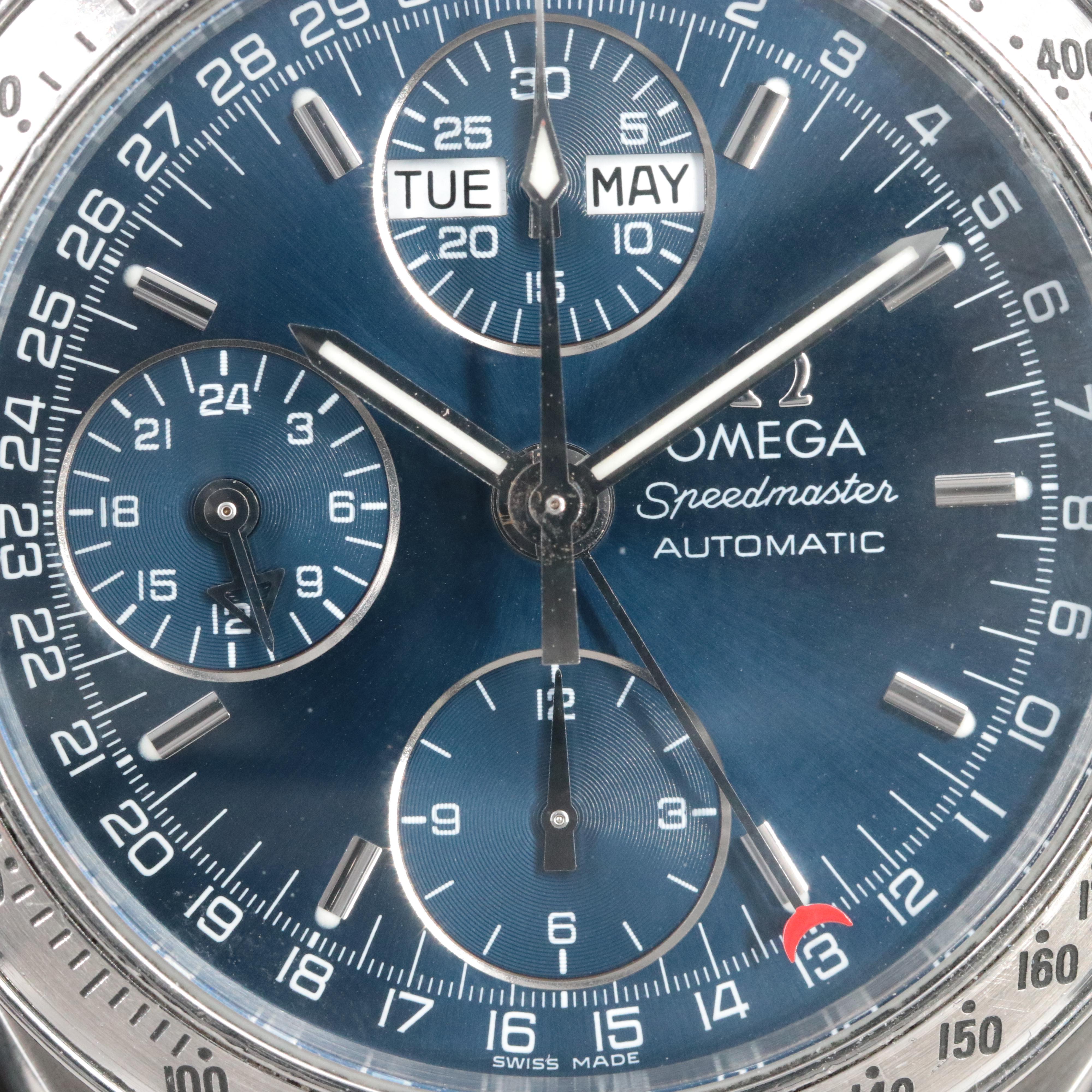 omega-speedmaster-triple-calendar-blue-steel-automatic-watch-ebth