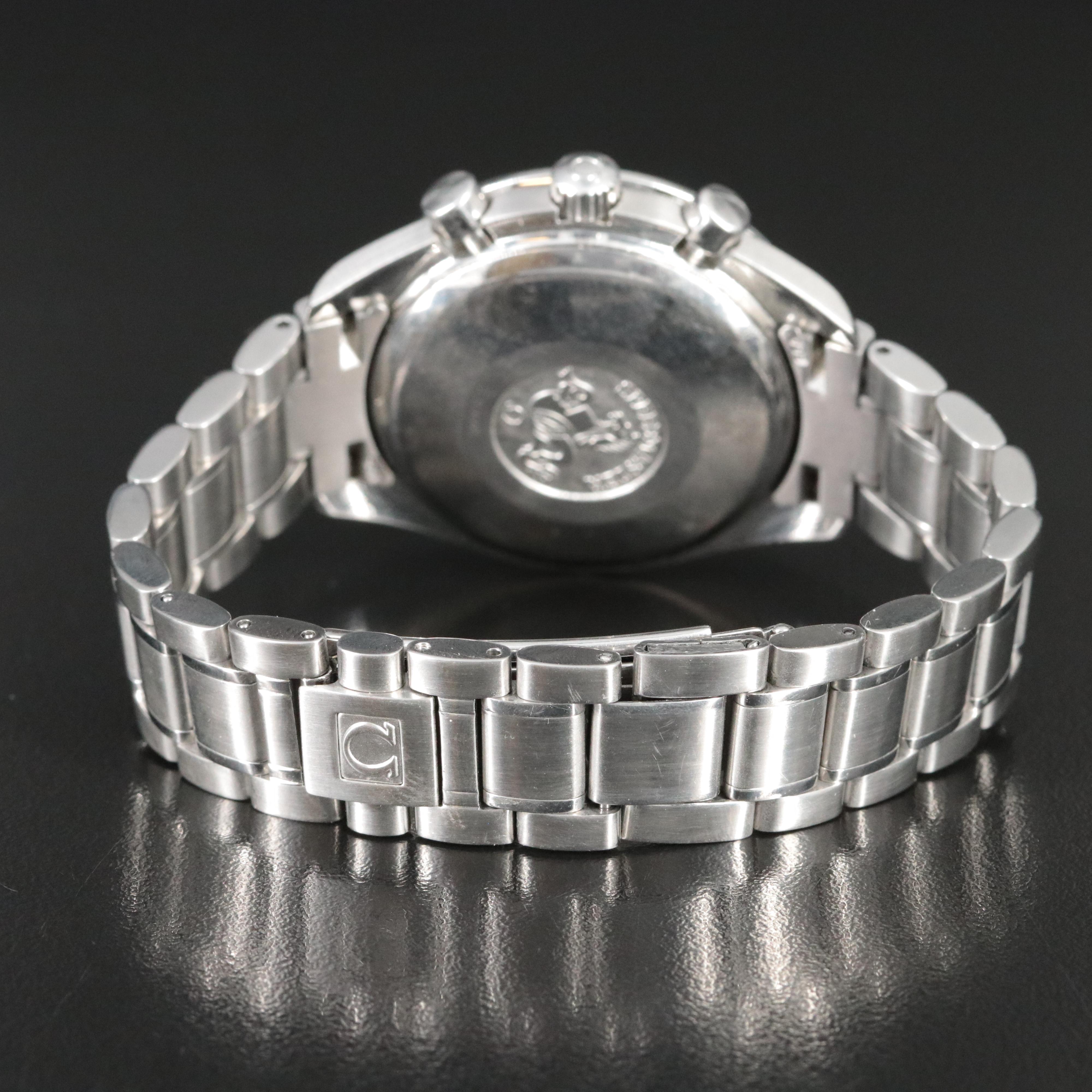 Omega Speedmaster Triple Calendar Blue Steel Automatic Watch