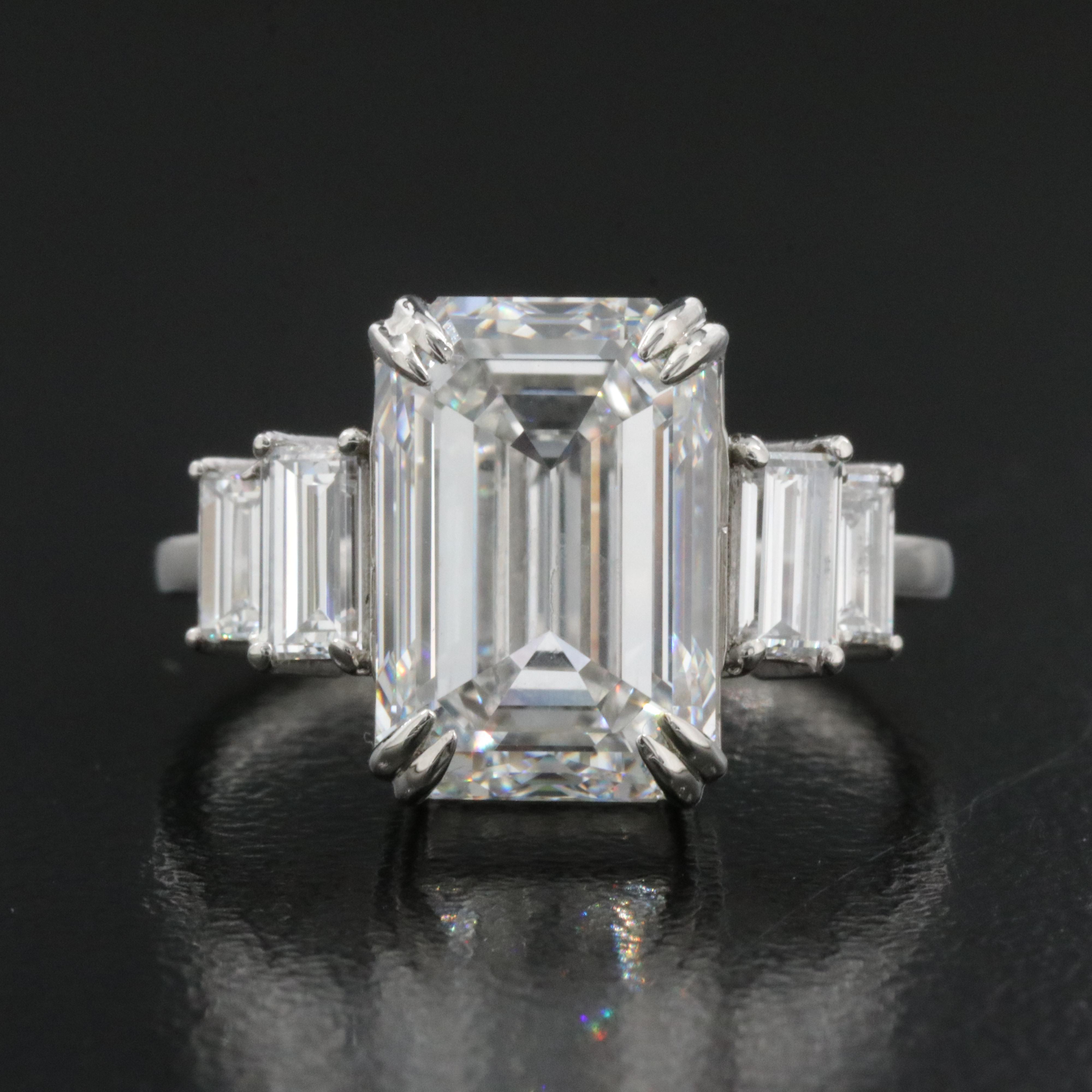 Platinum 6.20 CTW Lab Grown Diamond Ring with IGI Report