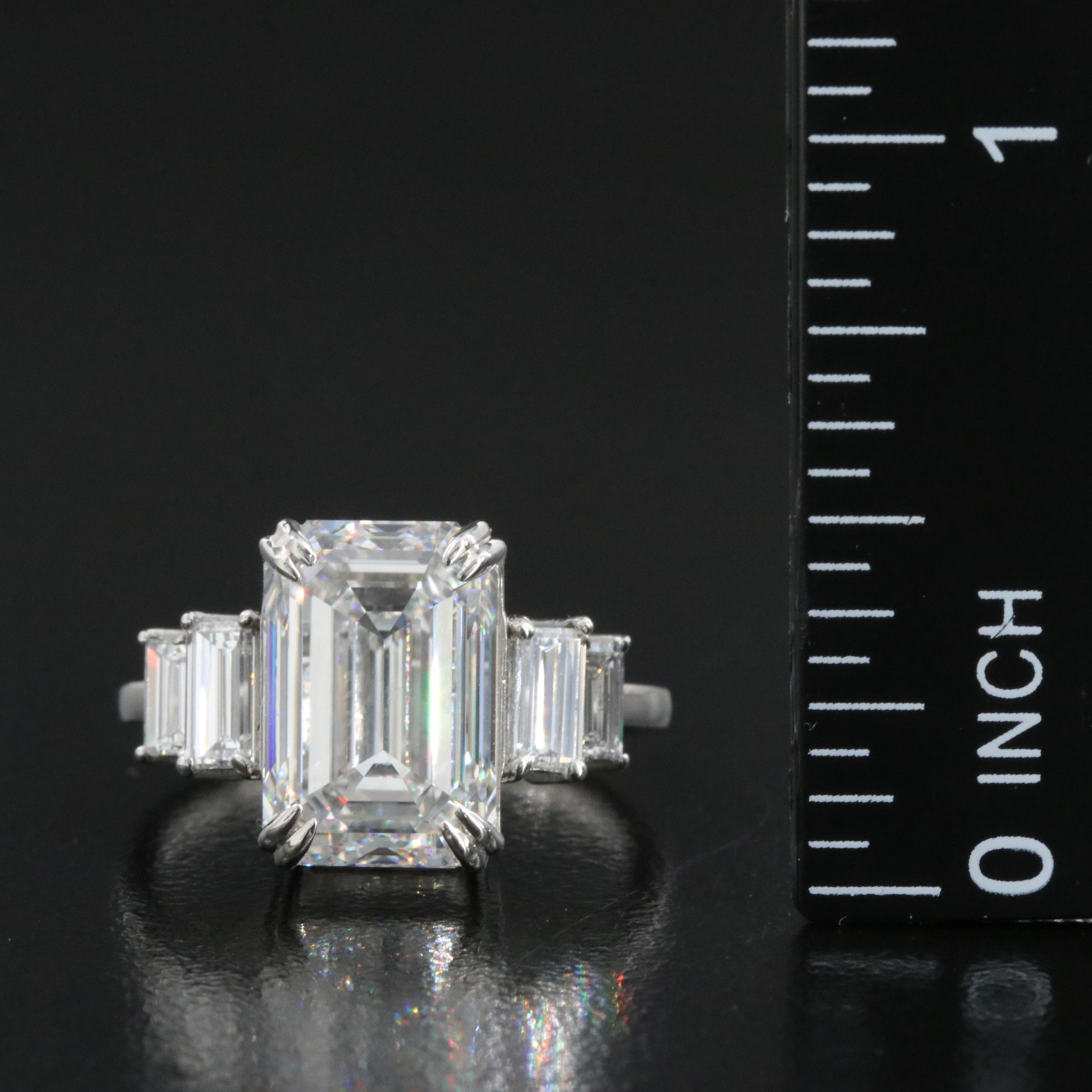 Platinum 6.20 CTW Lab Grown Diamond Ring with IGI Report