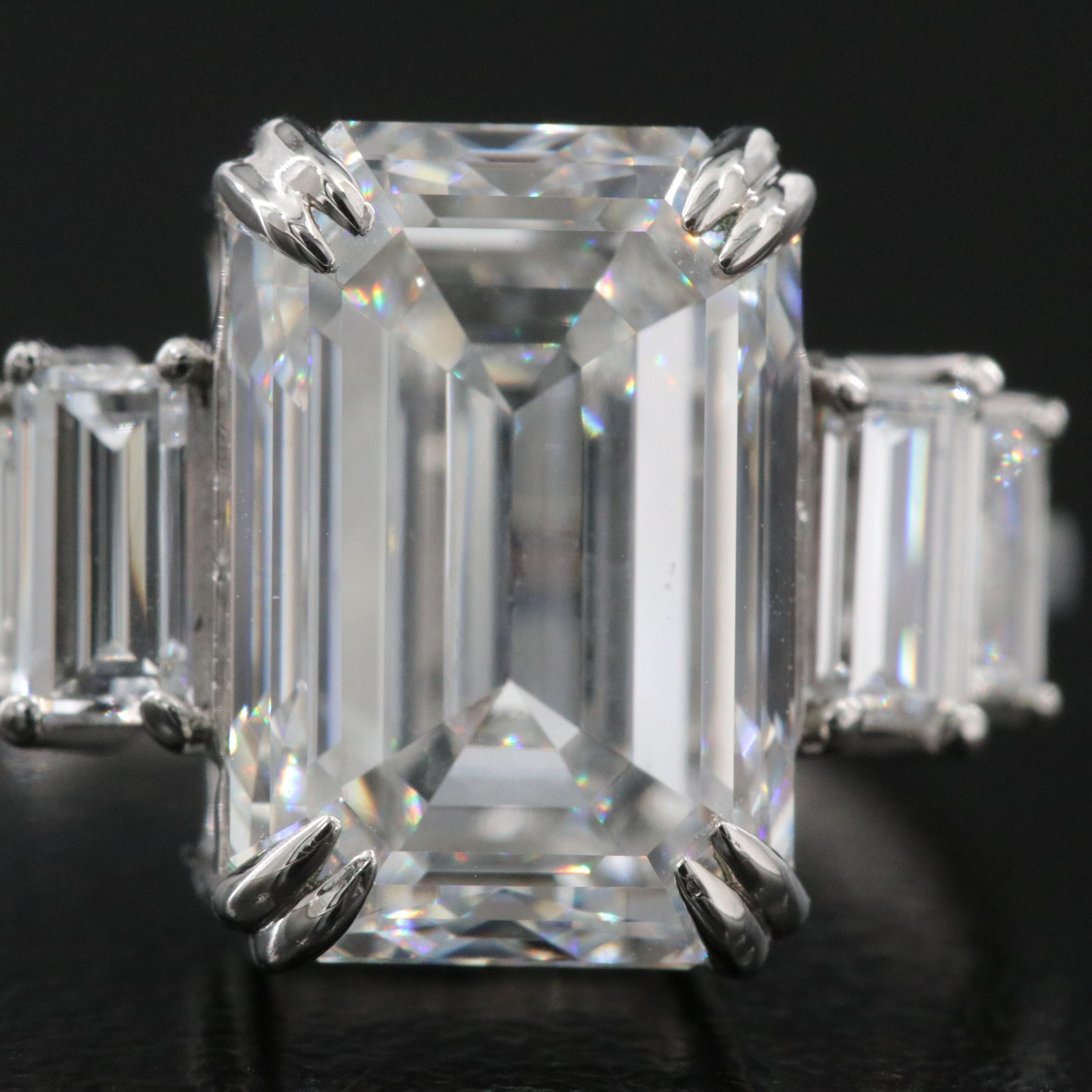 Platinum 6.20 CTW Lab Grown Diamond Ring with IGI Report