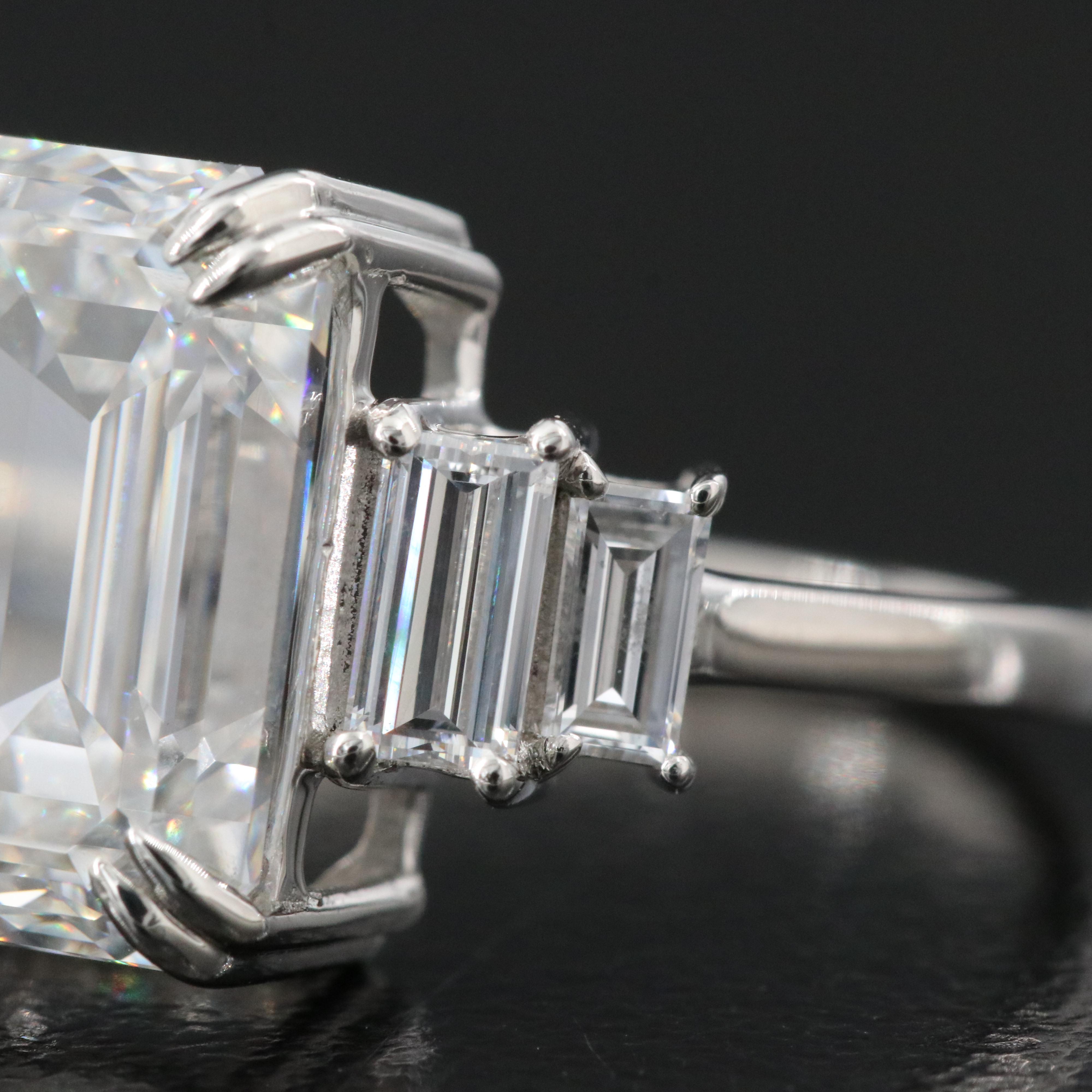 Platinum 6.20 CTW Lab Grown Diamond Ring with IGI Report