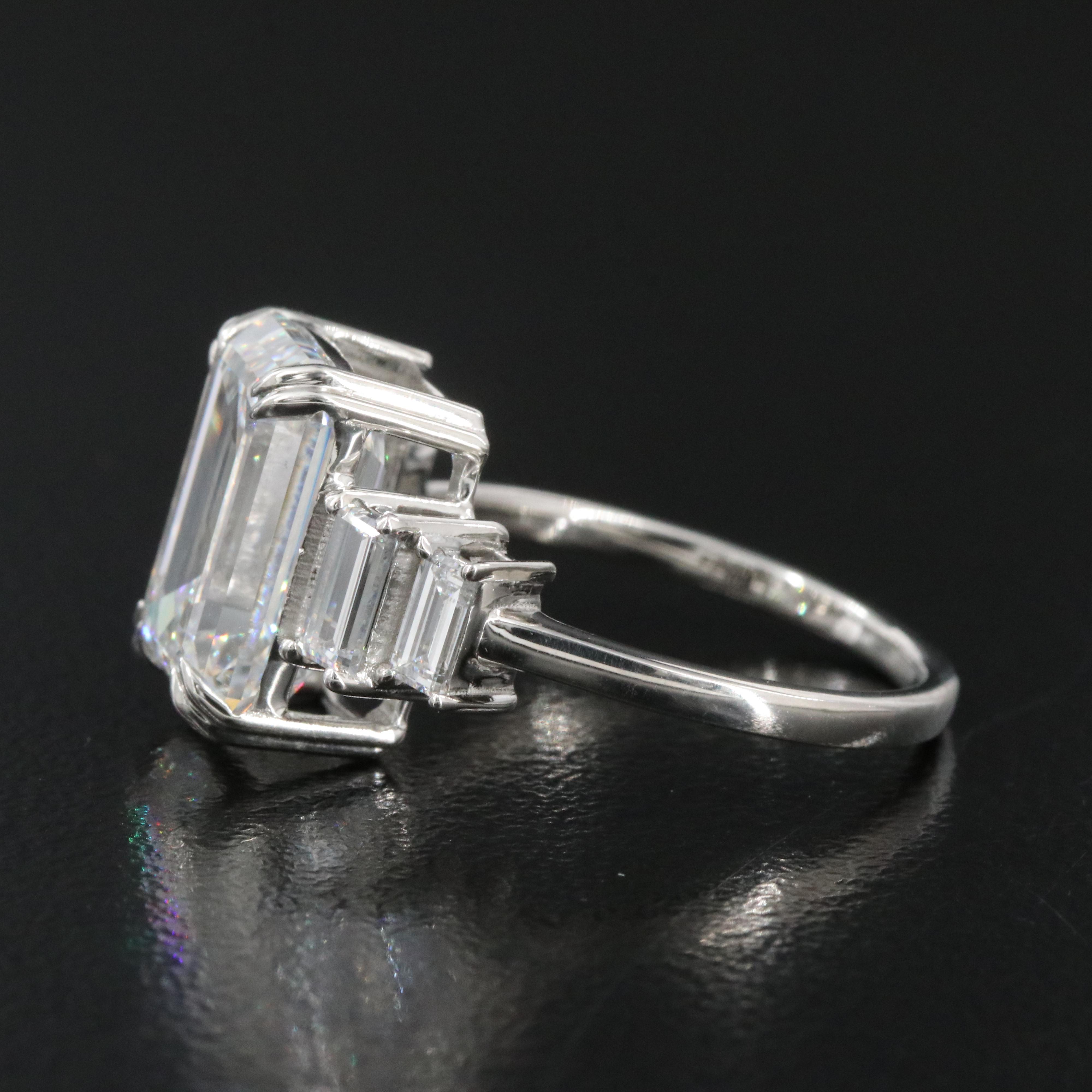 Platinum 6.20 CTW Lab Grown Diamond Ring with IGI Report