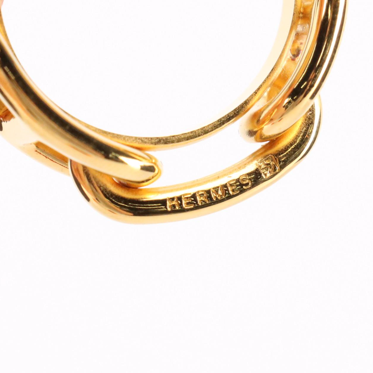 Hermès Chaine D’Ancre Gold Plated Scarf Ring in Box
