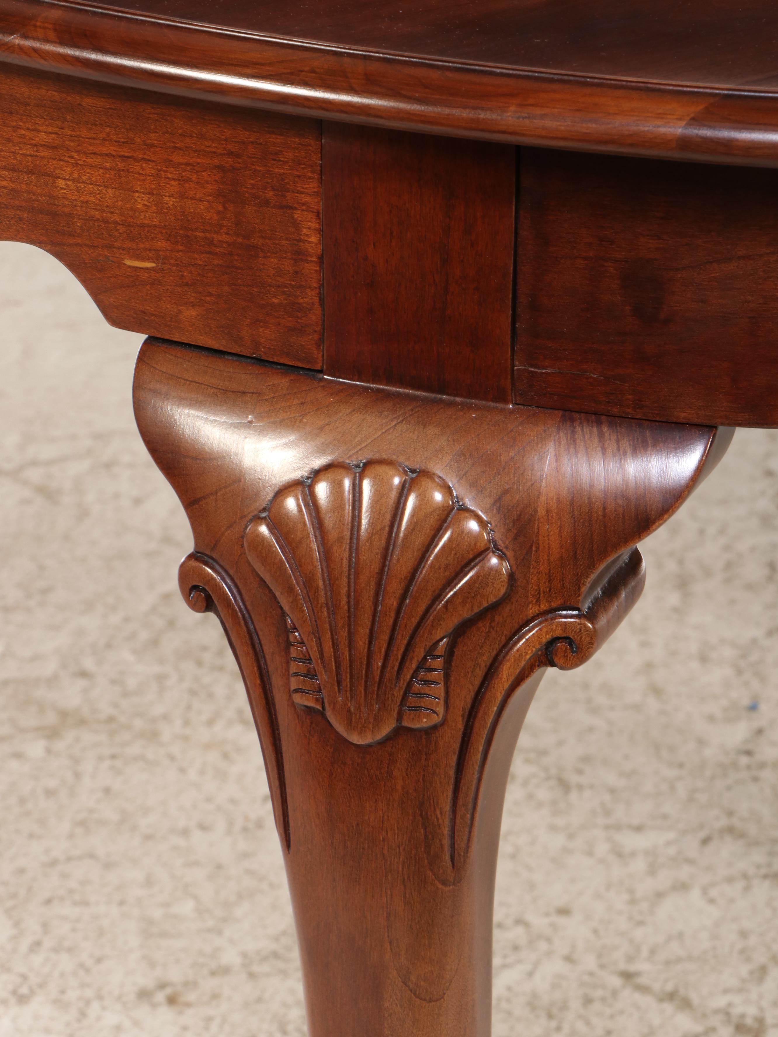 Tell City Chair Co. Queen Anne Style Cherry Dining Table and Eight Chairs