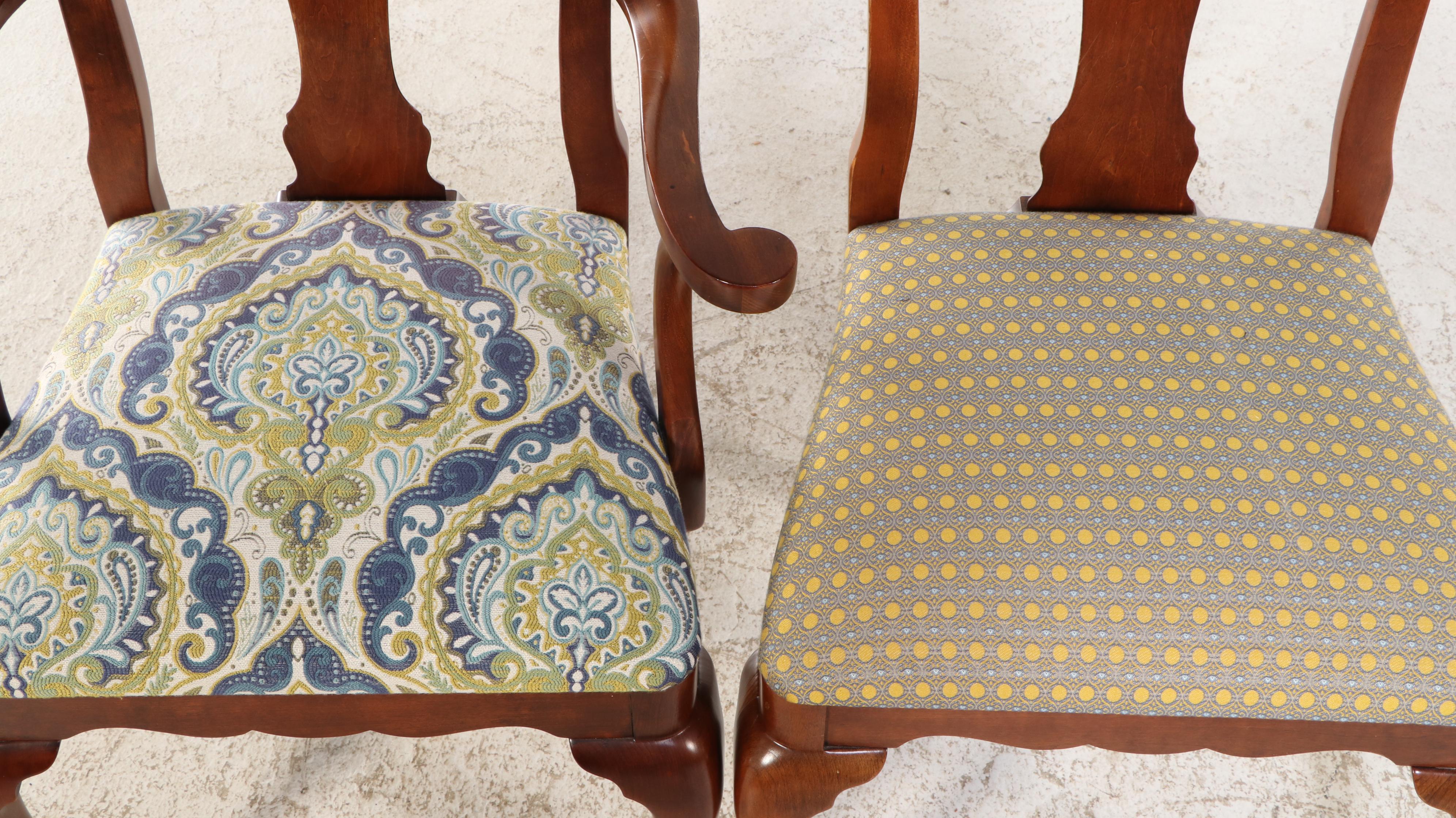 Tell City Chair Co. Queen Anne Style Cherry Dining Table and Eight Chairs