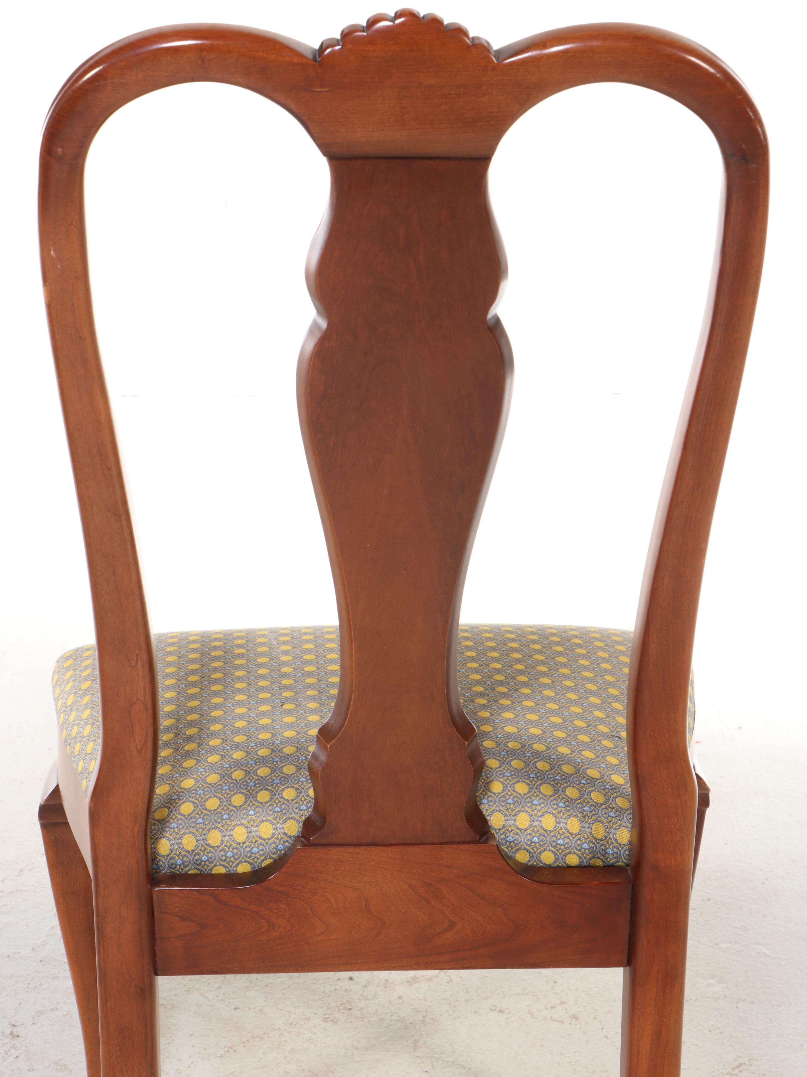 Tell City Chair Co. Queen Anne Style Cherry Dining Table and Eight Chairs