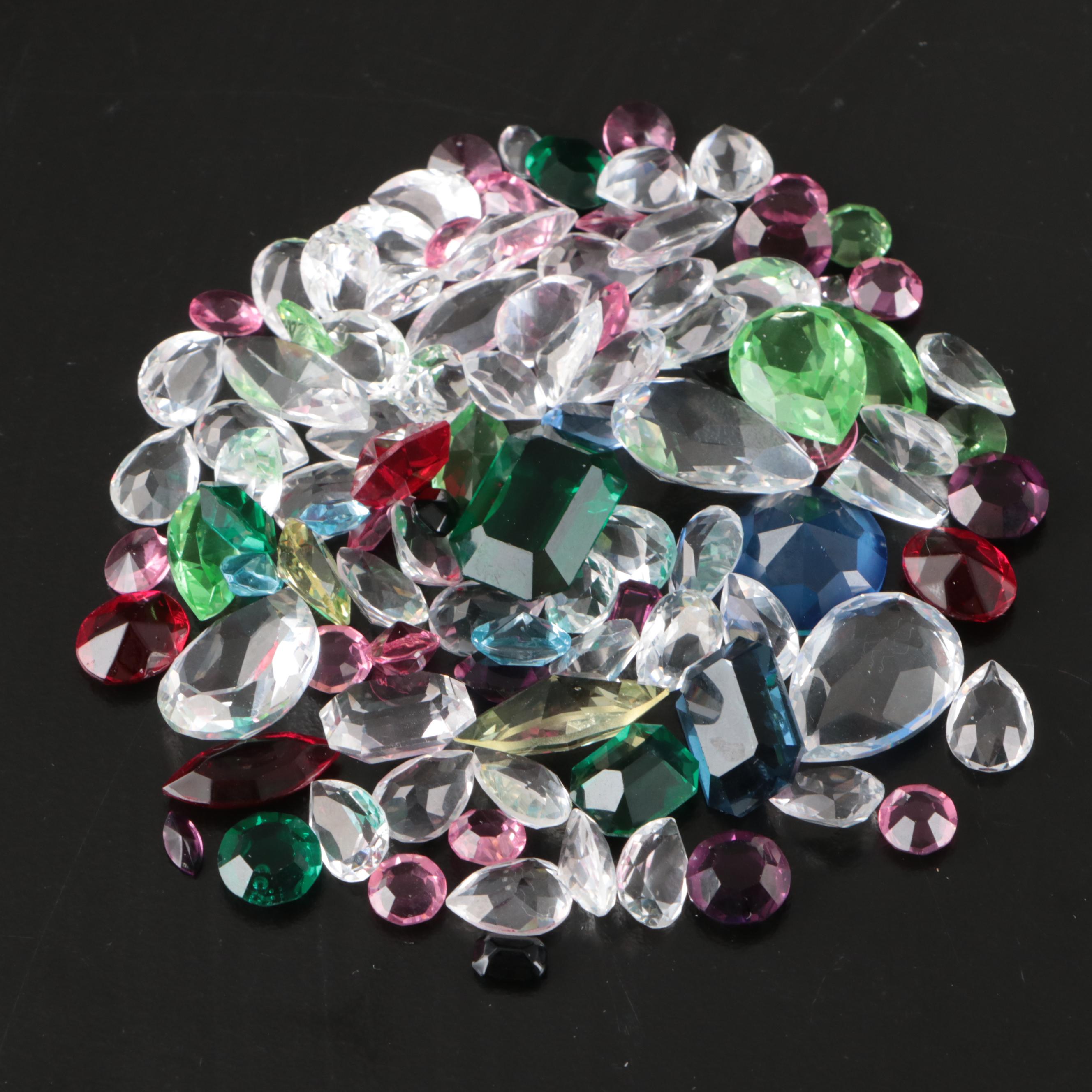 Swarovski Crystal "Baby Lovebirds" with Other Bird Figurines and Mirrored Stand