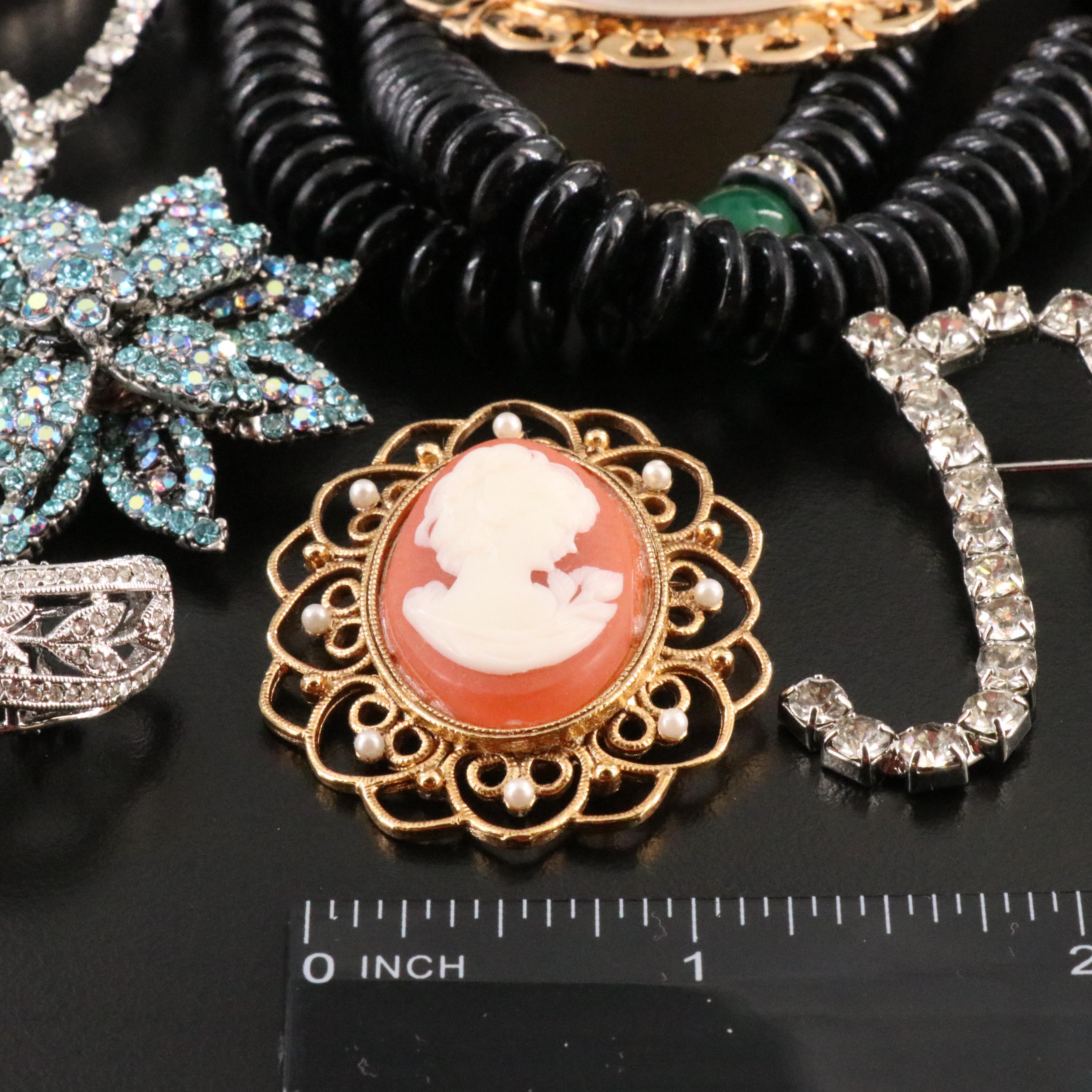 Vintage Jewelry Collection Featuring Rhinestones