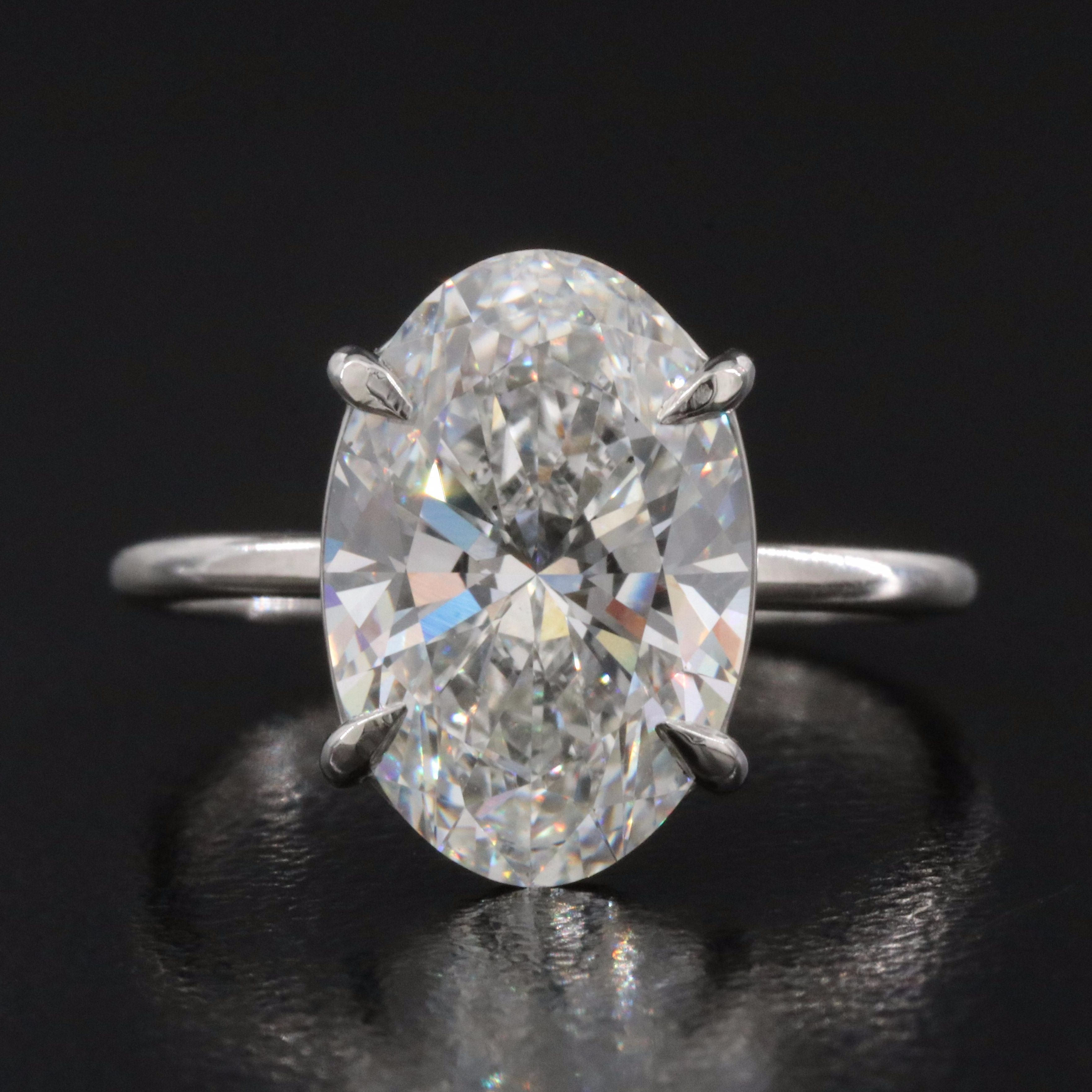 Platinum 4.26 CT Lab Grown Diamond Solitaire Ring with IGI Report