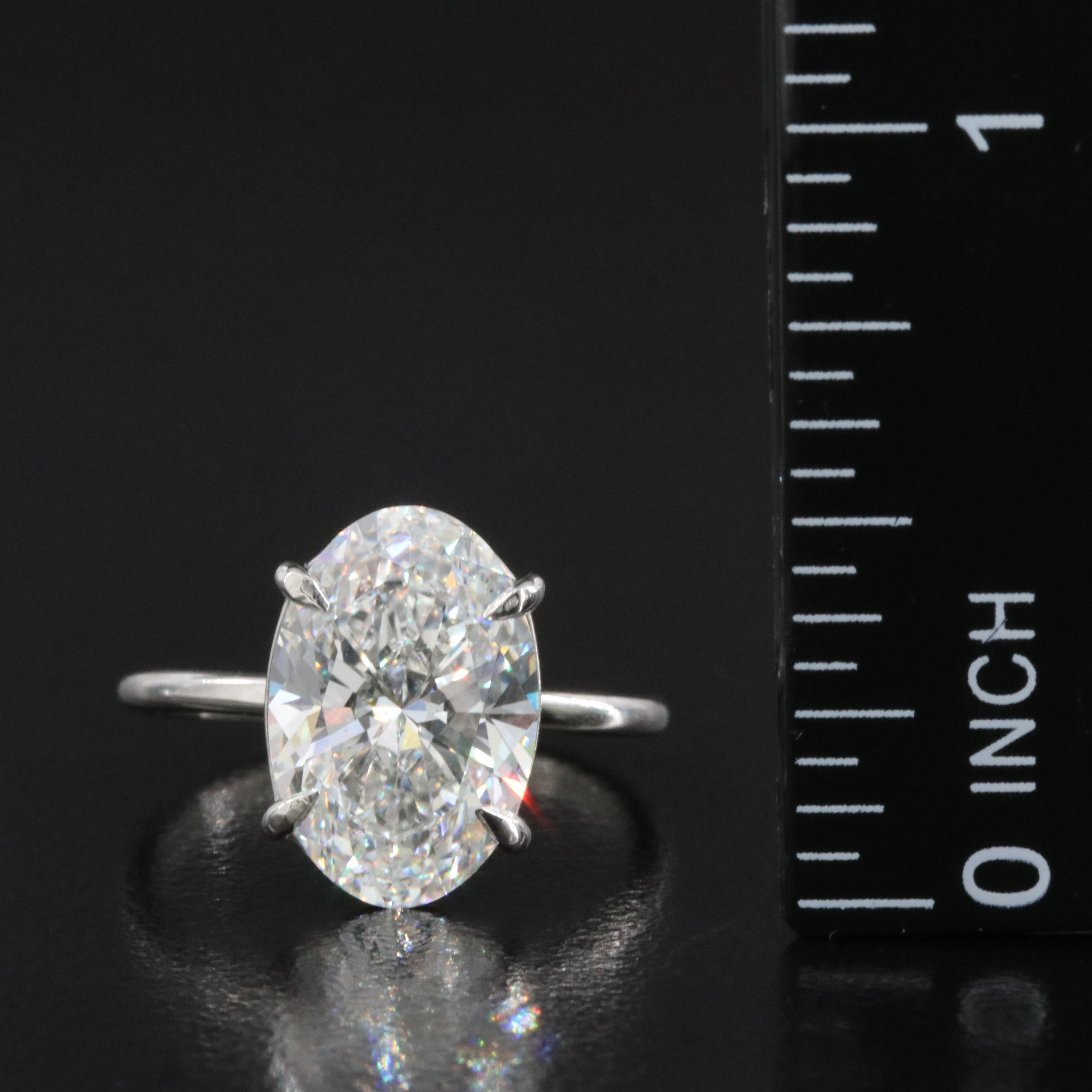 Platinum 4.26 CT Lab Grown Diamond Solitaire Ring with IGI Report