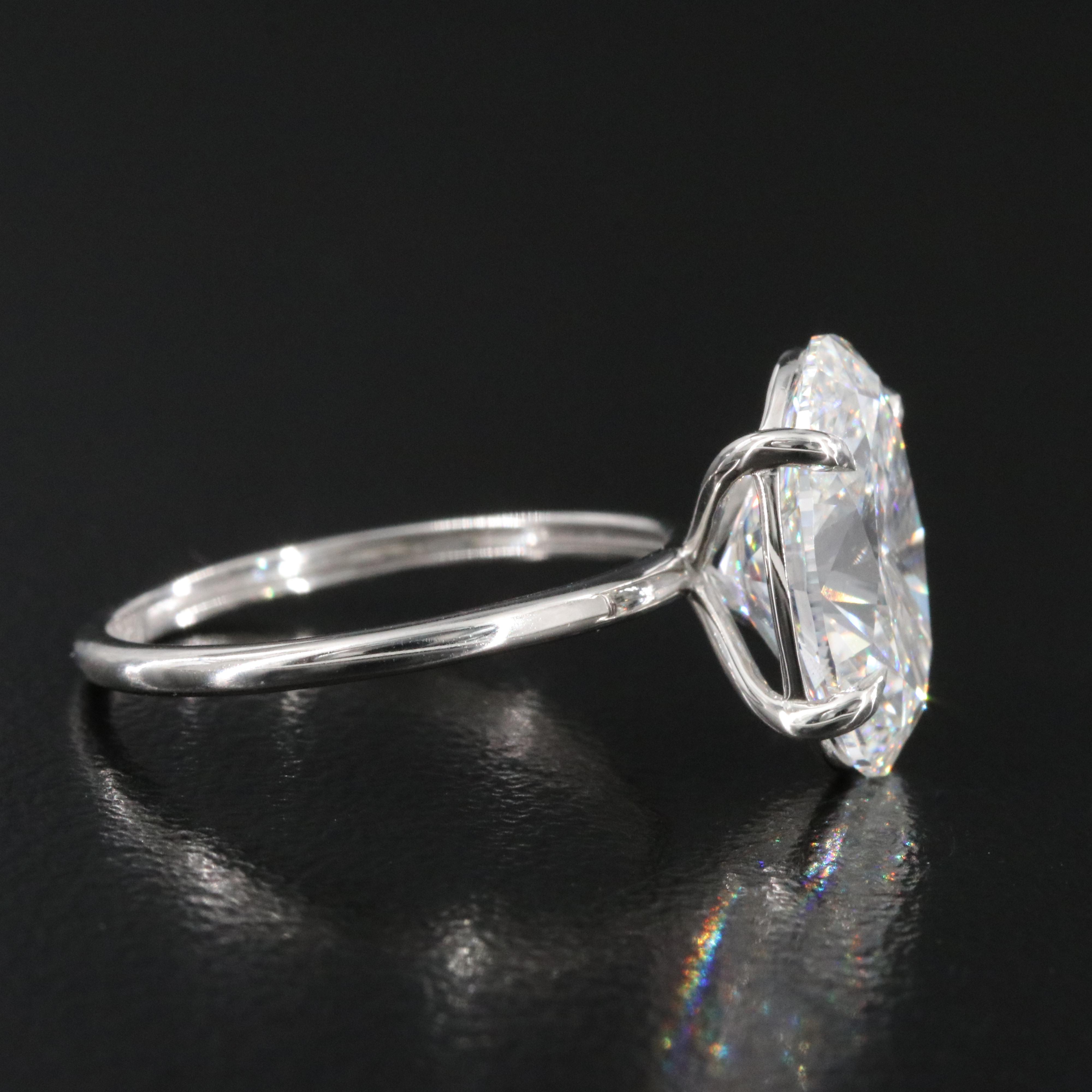 Platinum 4.26 CT Lab Grown Diamond Solitaire Ring with IGI Report