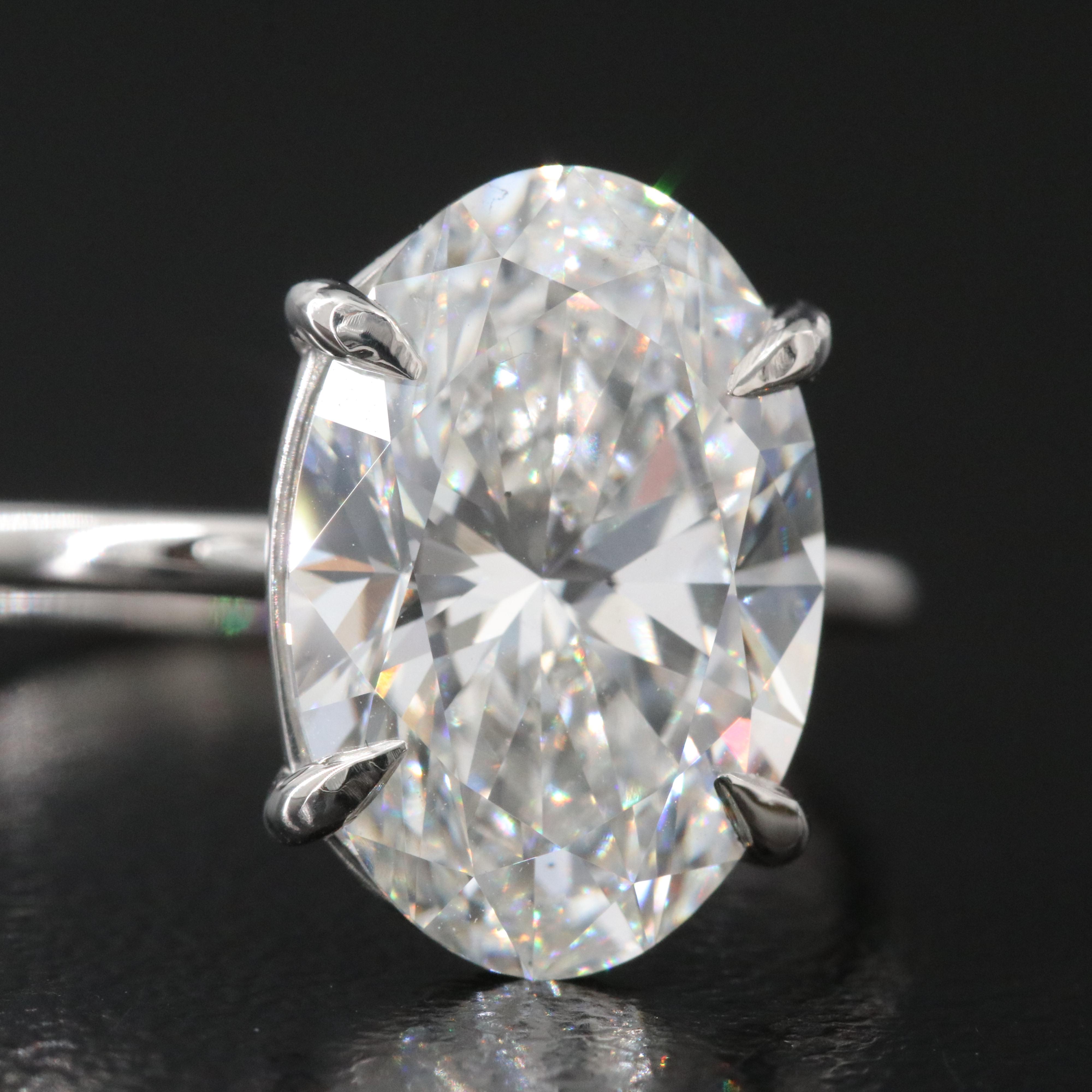 Platinum 4.26 CT Lab Grown Diamond Solitaire Ring with IGI Report