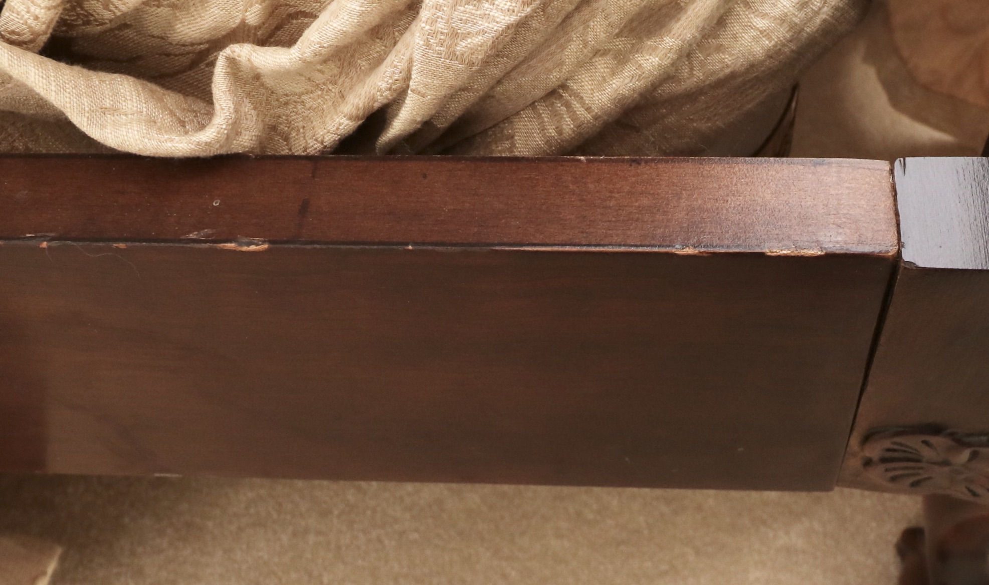 Henredon Four-Poster Mahogany Queen Bed and Ethan Allen Bedding