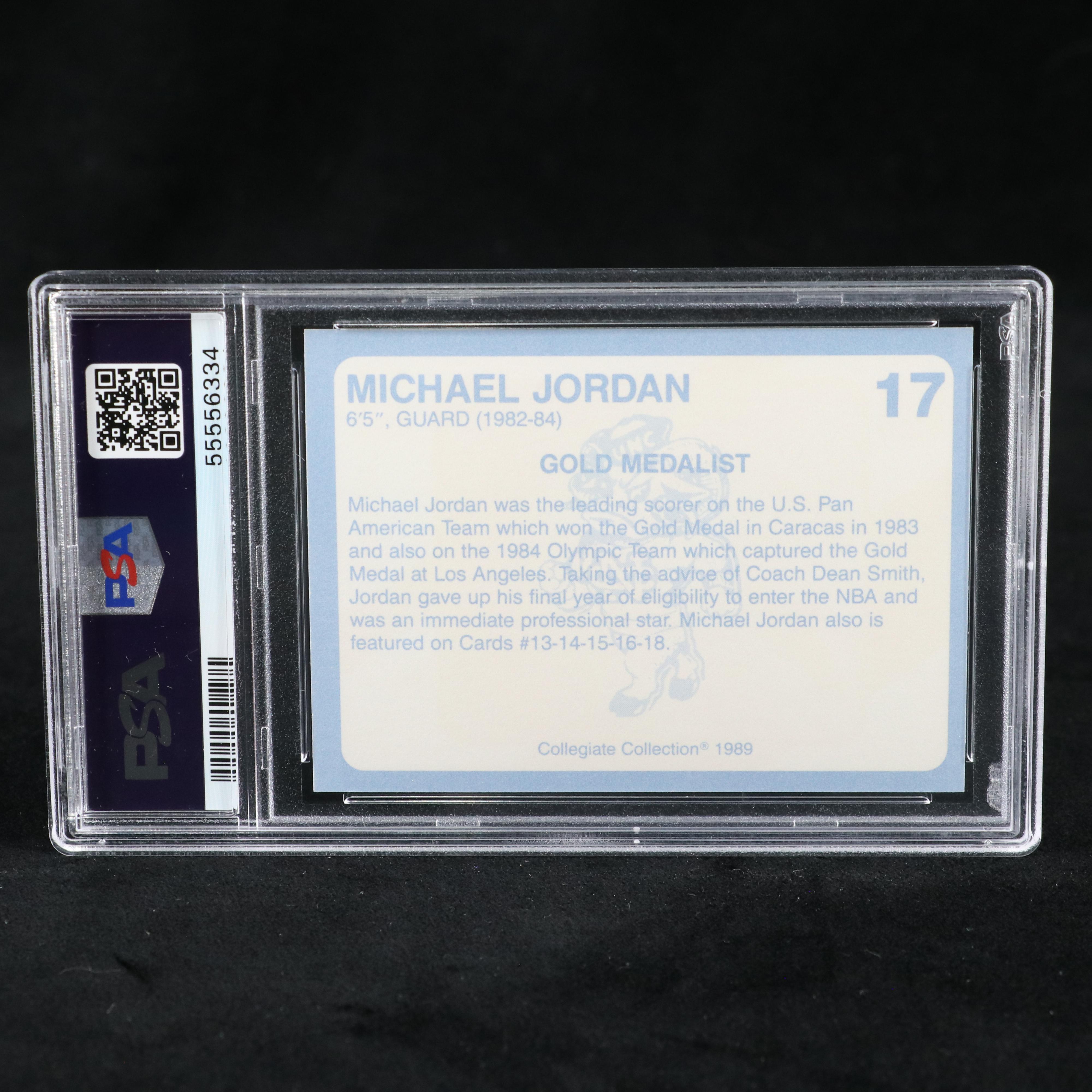 1989 Collegiate Collection Michael Jordan Basketball Card Graded PSA 9