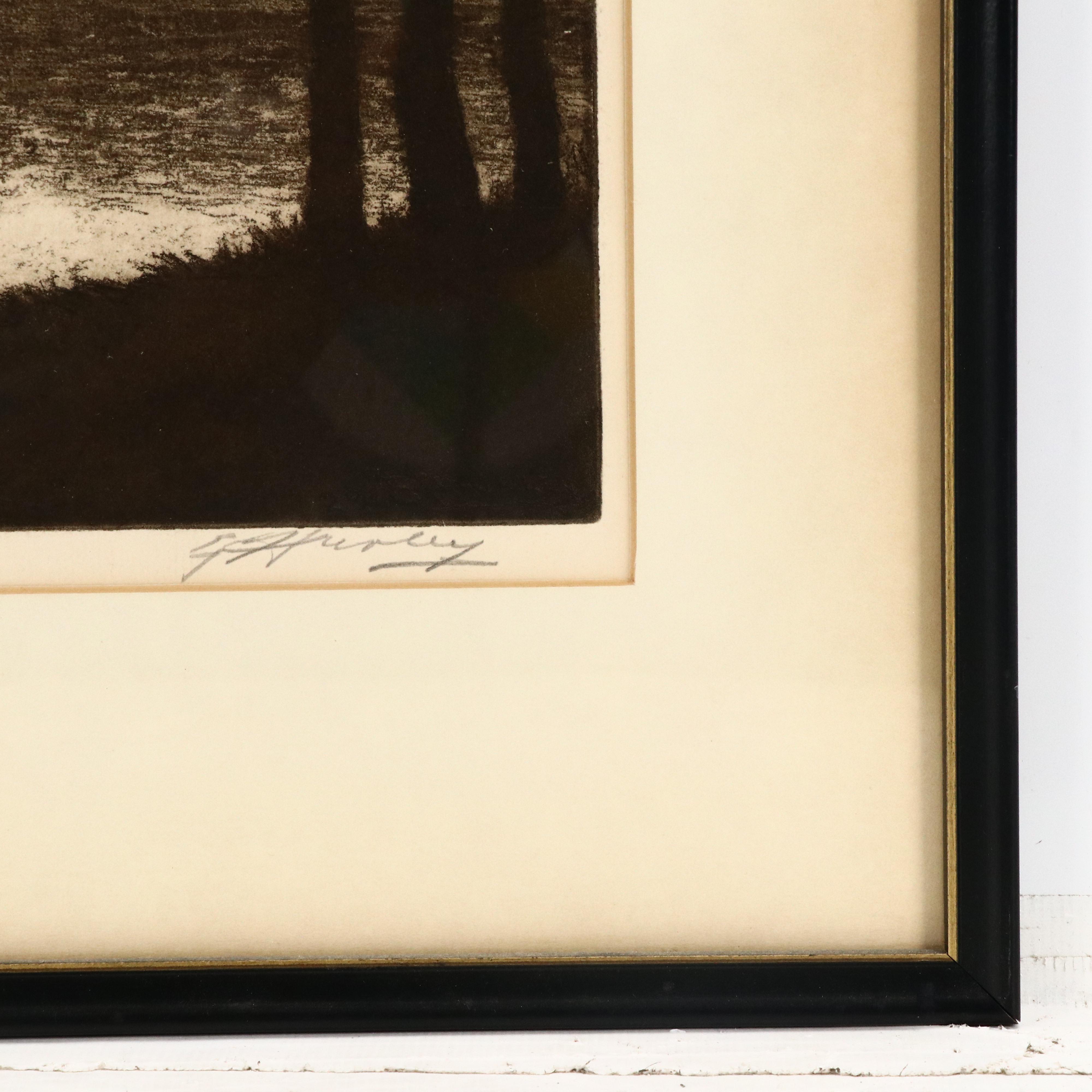 Edward Timothy Hurley Etching "Mt. Adams Through the Pines"