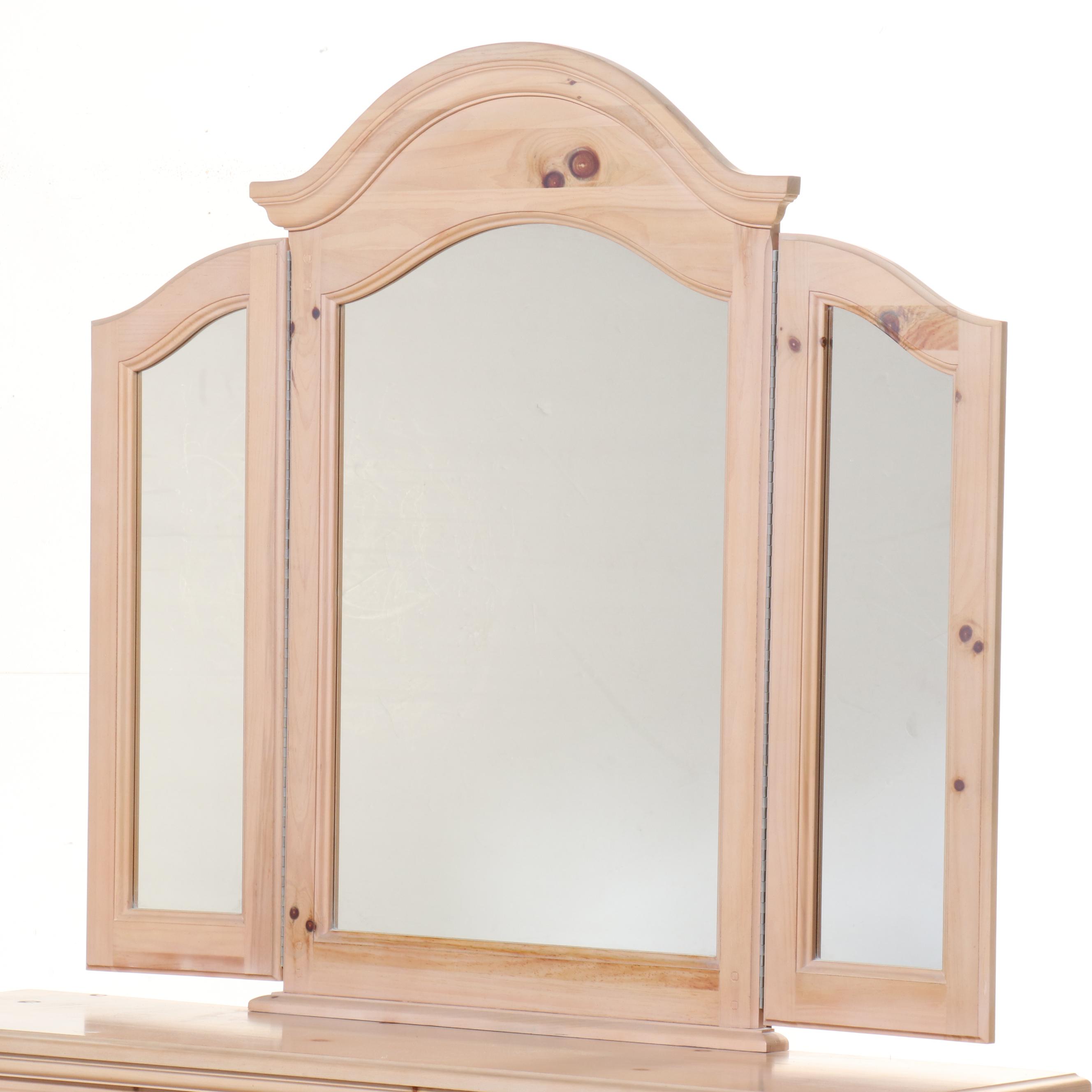 American Colonial Style Pine Dresser with Hinged Mirror