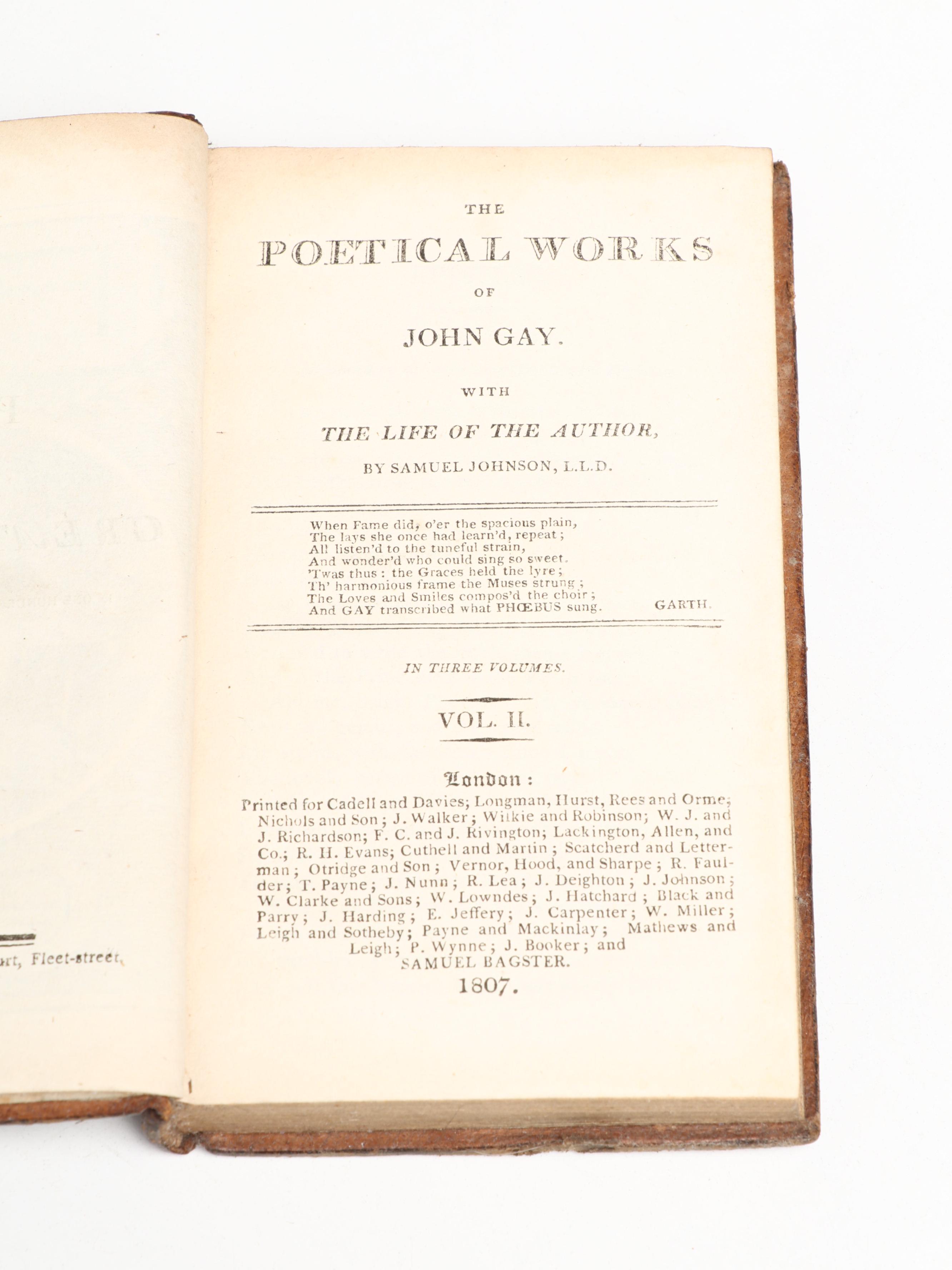 "The Poetical Works of John Gay" and Other Poetry Collections, Early 19th C.