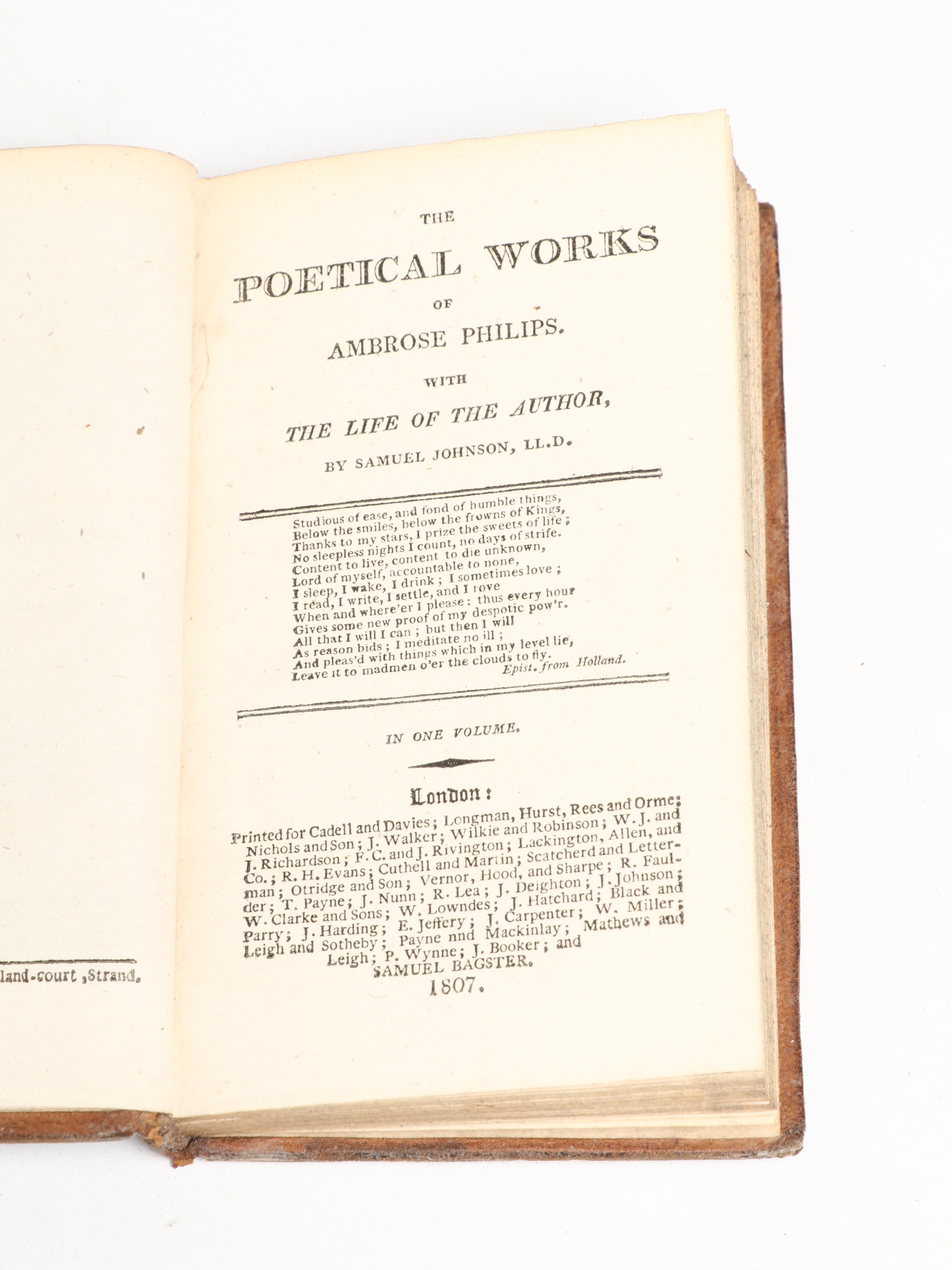 "The Poetical Works of John Gay" and Other Poetry Collections, Early 19th C.