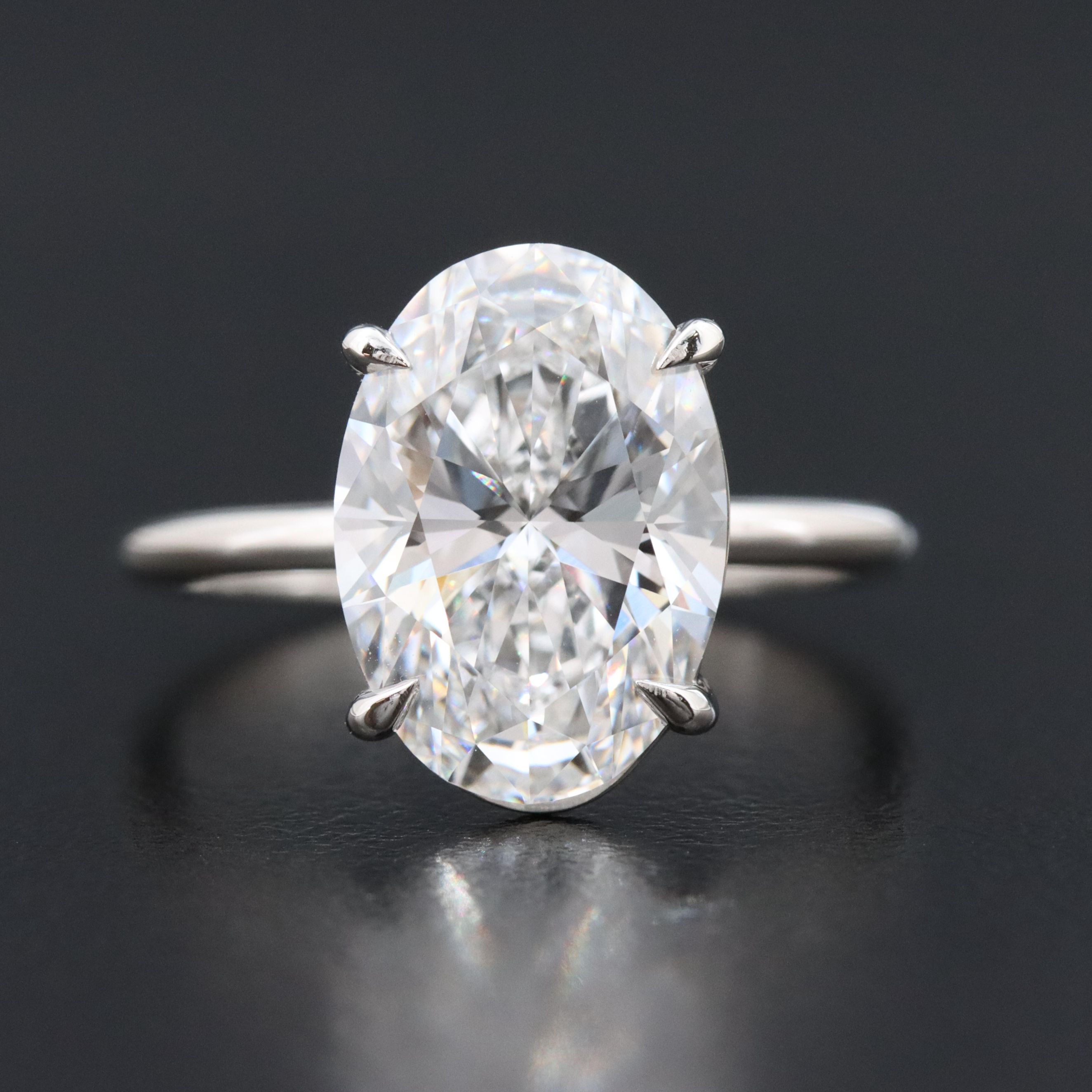 Platinum 4.02 CT Lab Grown Diamond Solitaire Ring with IGI Report