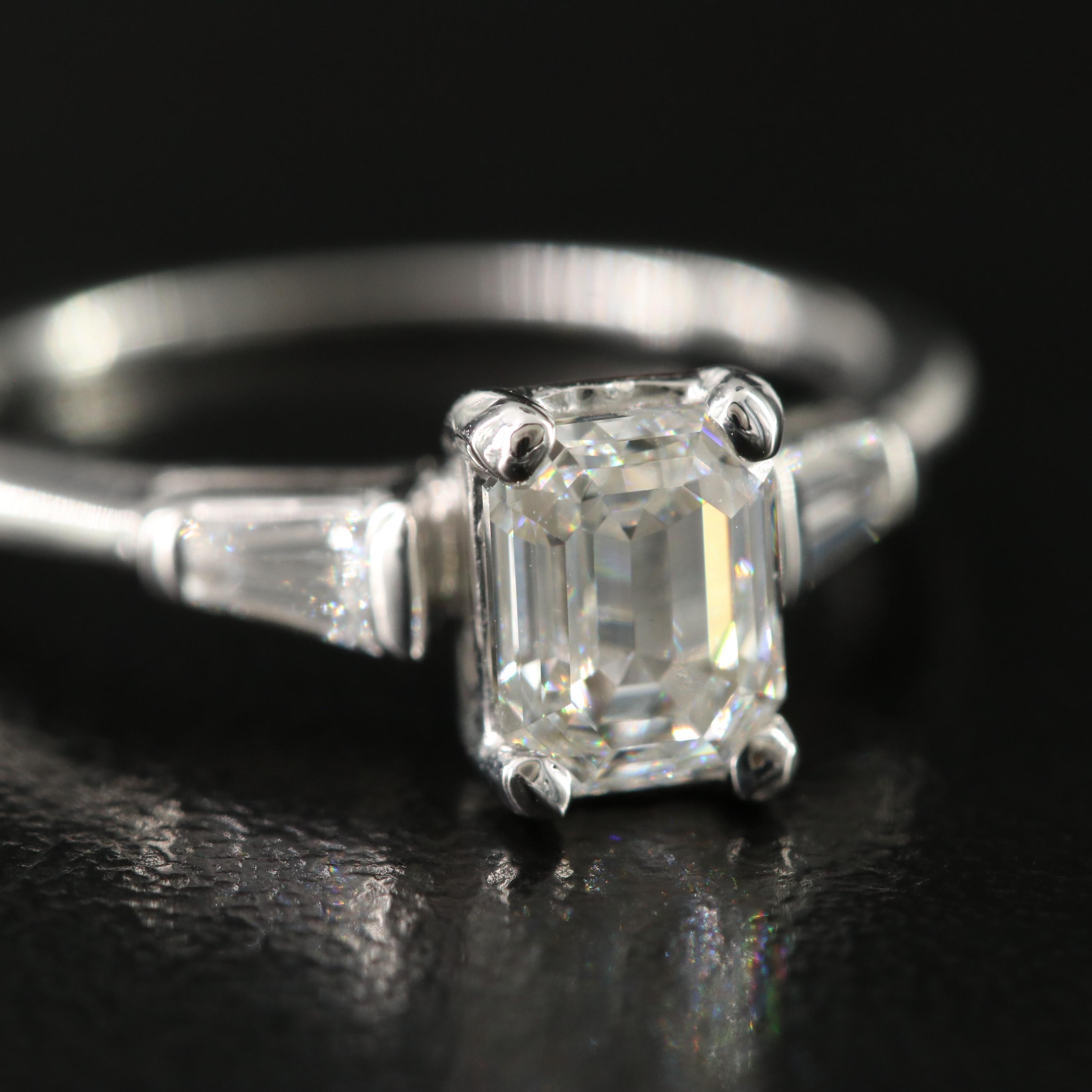 18K 1.21 CTW Diamond Ring with Platinum Accent and Online GIA Report